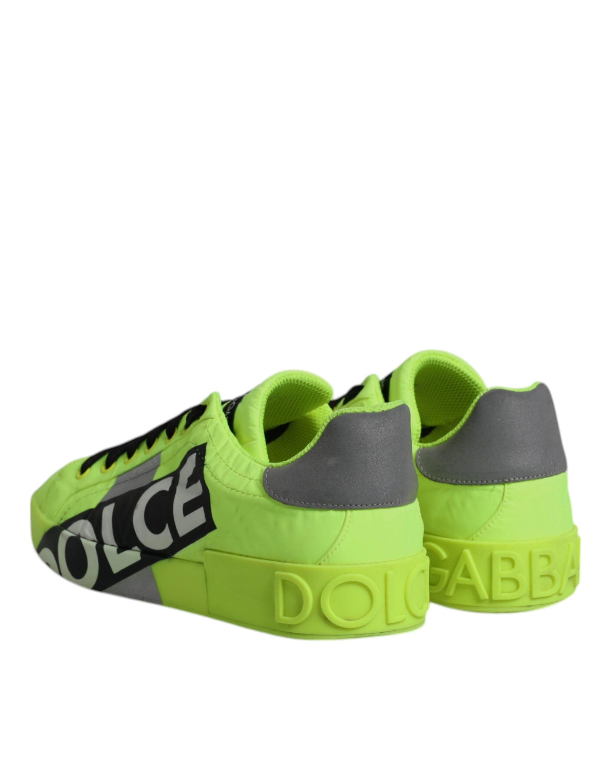 Dolce & Gabbana Green Portofino Logo Tape Men Sneakers Shoes