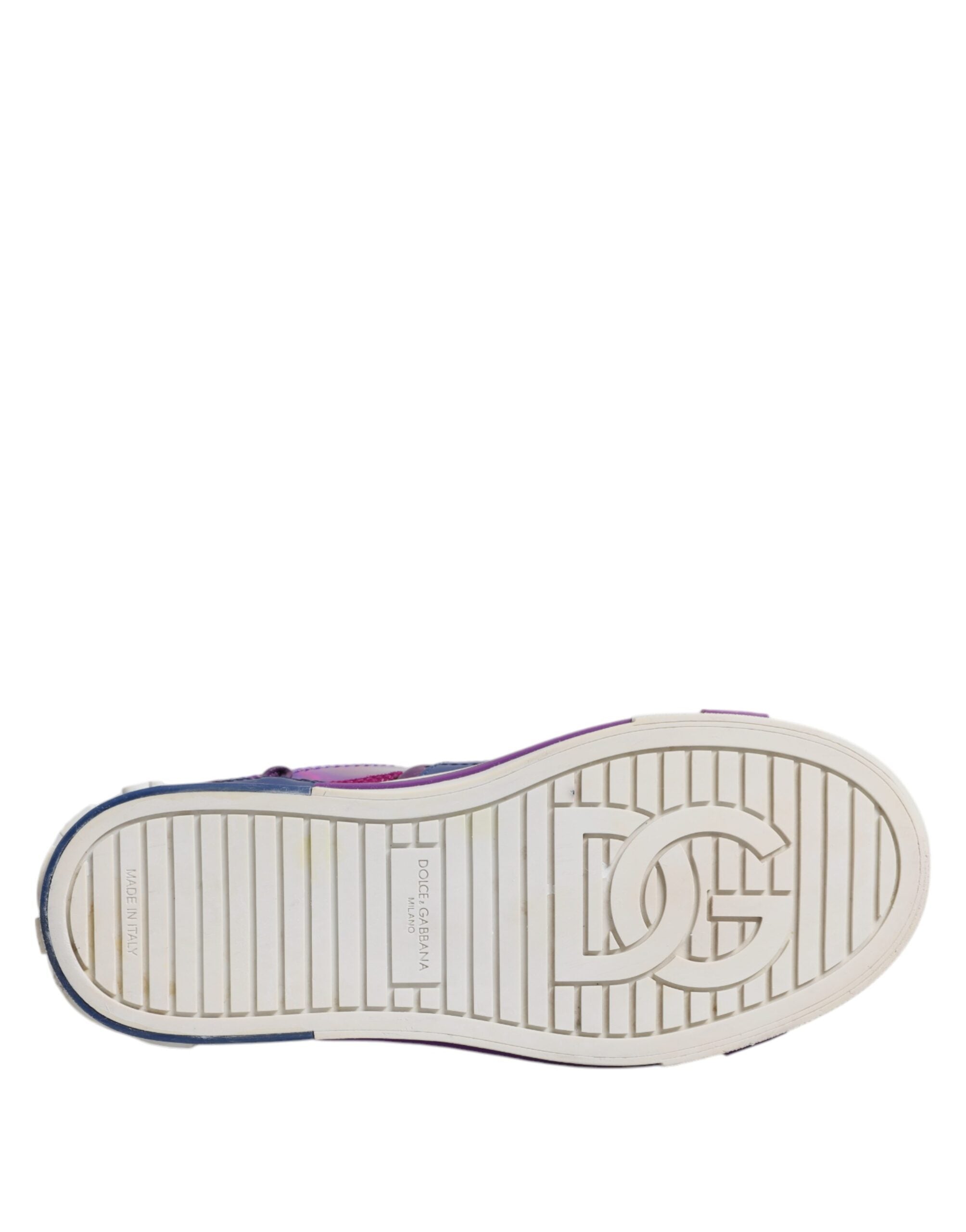Dolce & Gabbana Purple Leather DG Logo Low Top Sneakers Shoes