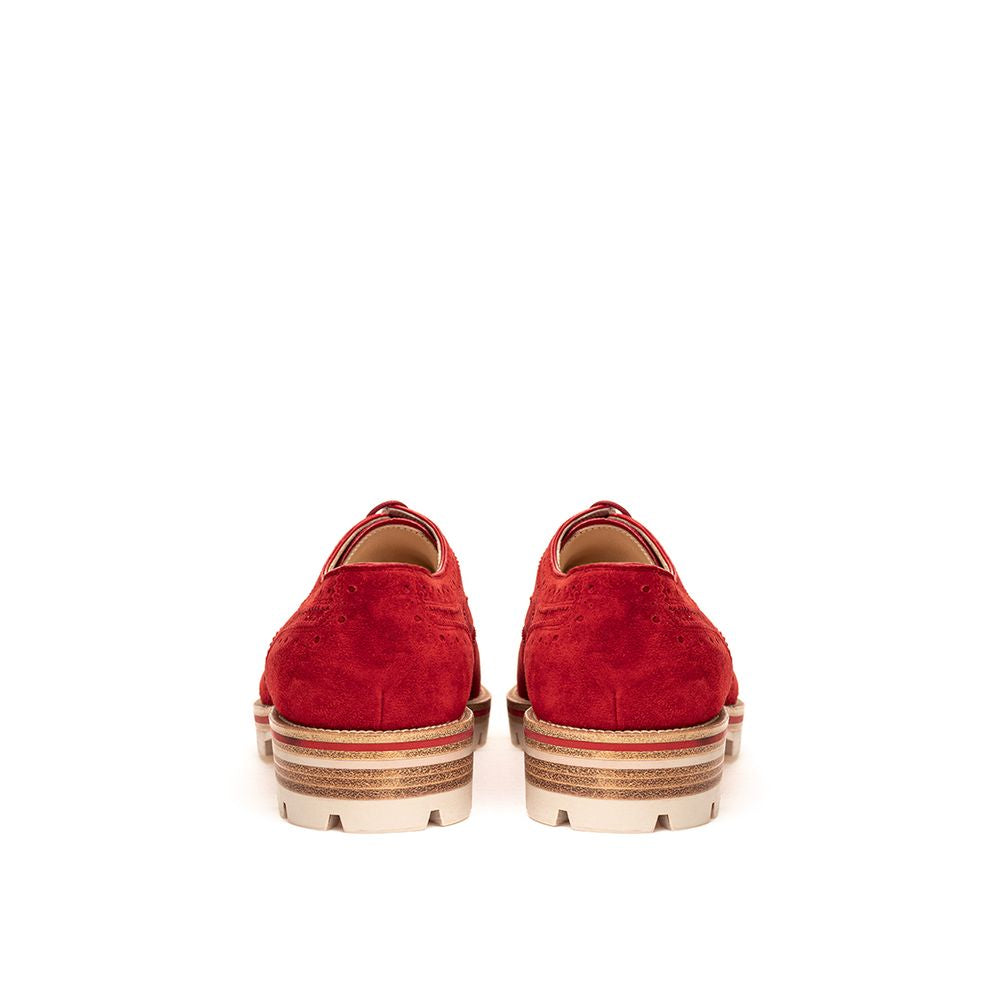 Christian Louboutin Red Suede Leather Oxfords And Derby