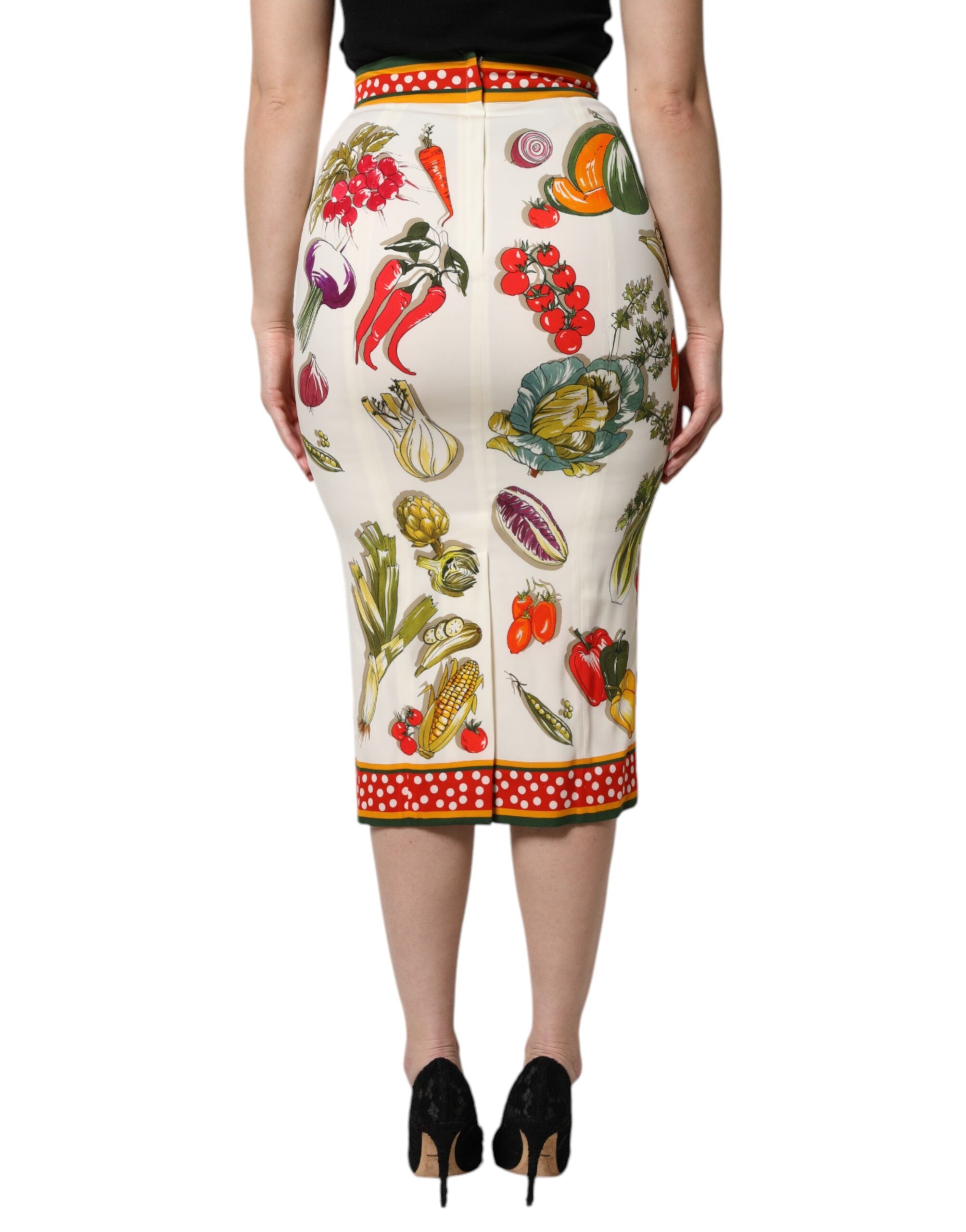 Dolce & Gabbana Multicolor High Waist Pencil Cut Midi Skirt