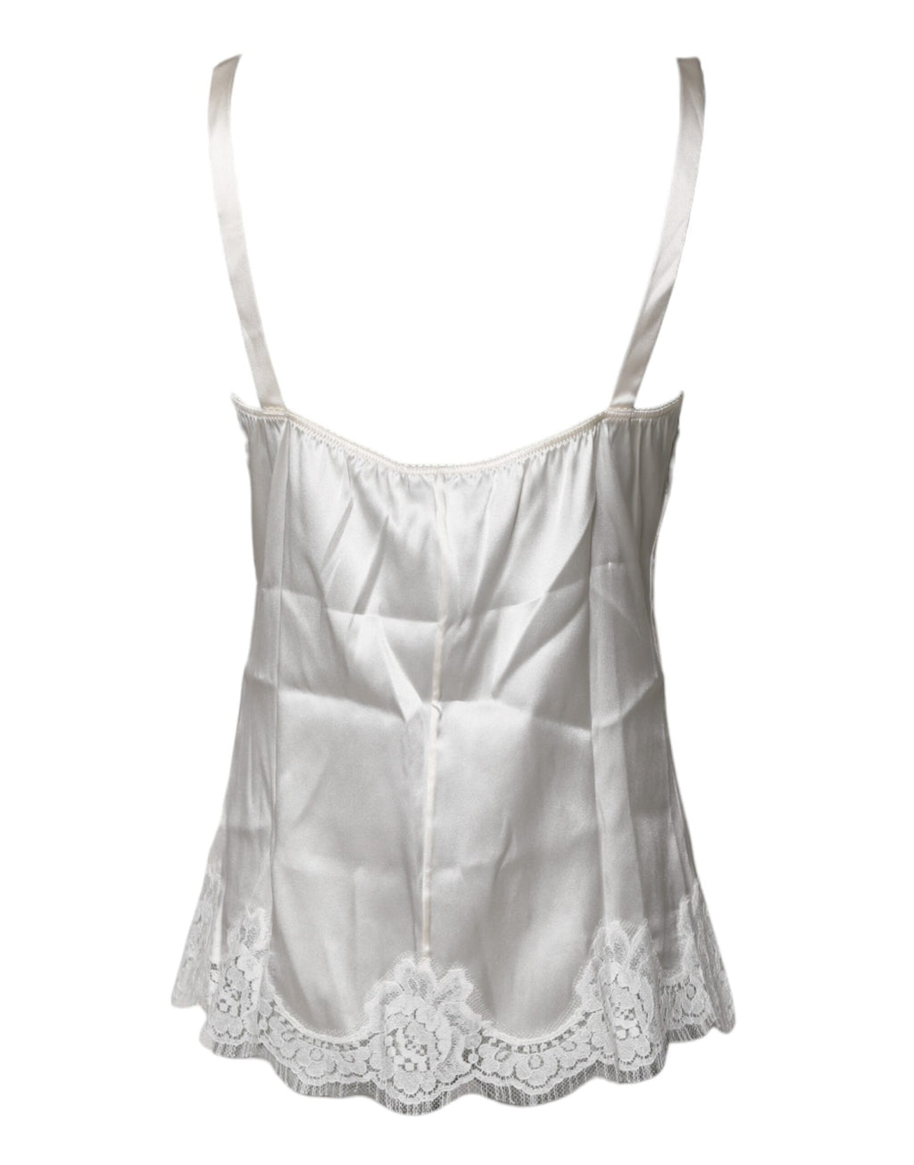 Dolce & Gabbana Top White Satin Lace Tank Lingerie Underwear