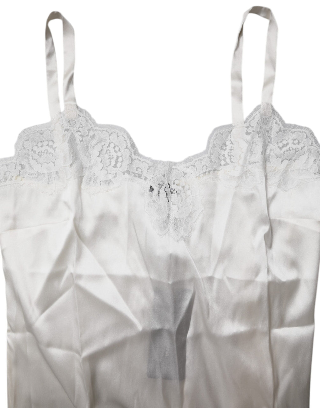 Dolce & Gabbana Top White Satin Lace Tank Lingerie Underwear