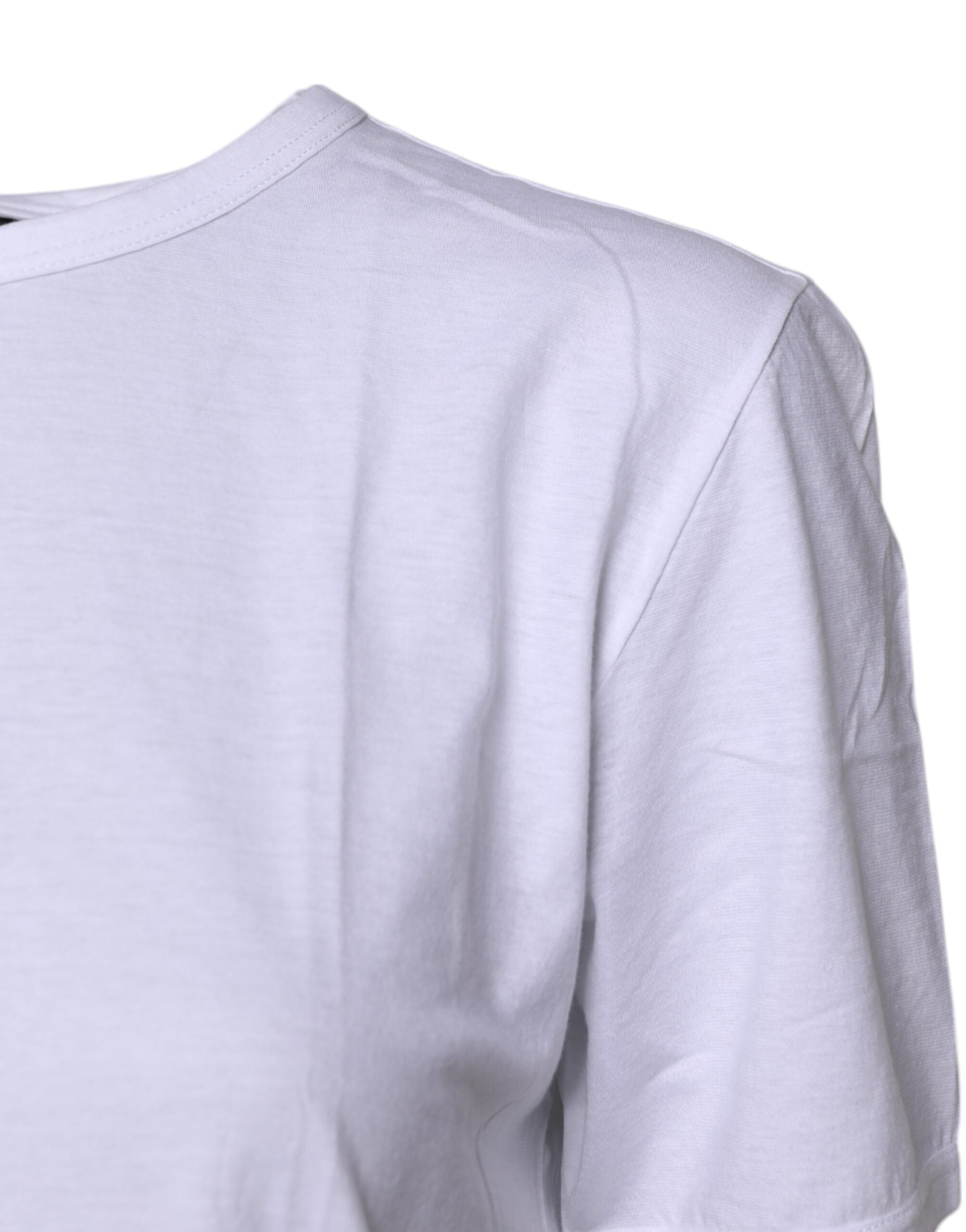 Dolce & Gabbana White Short Sleeves Round Neck Top T-shirt