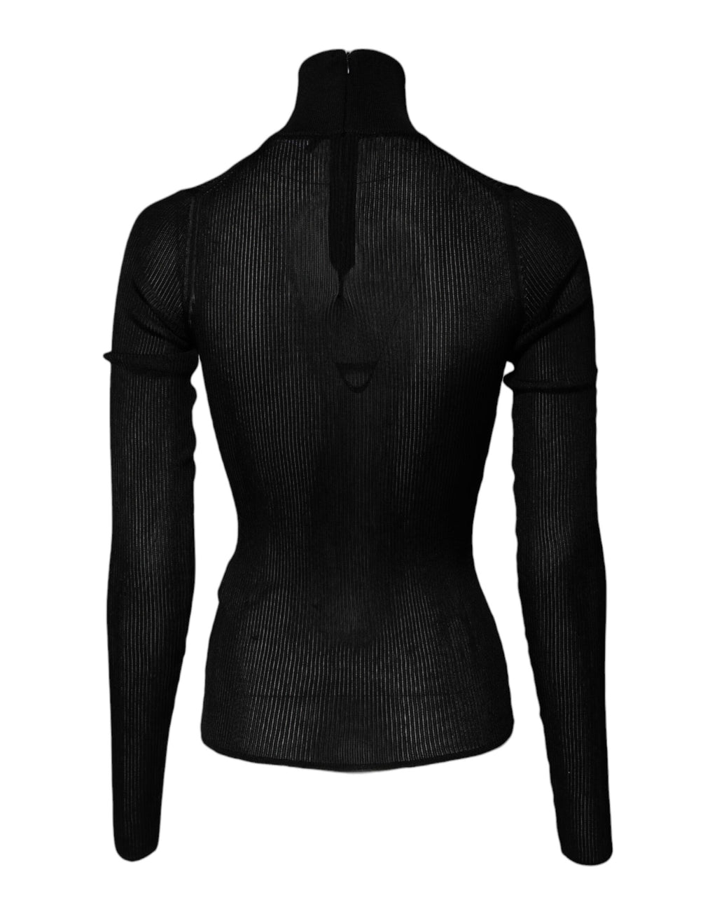 Dolce & Gabbana Black Knit Long Sleeves Turtleneck Slim Top
