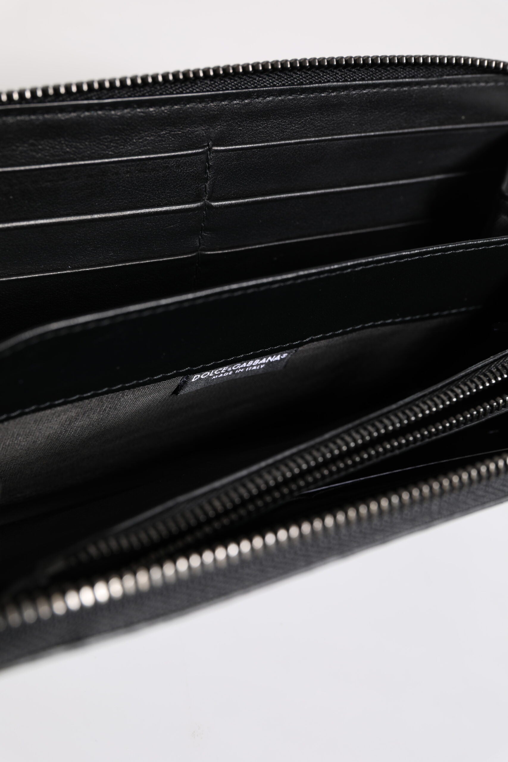 Dolce & Gabbana Black Blue Exotic Leather Embossed Continental Wallet