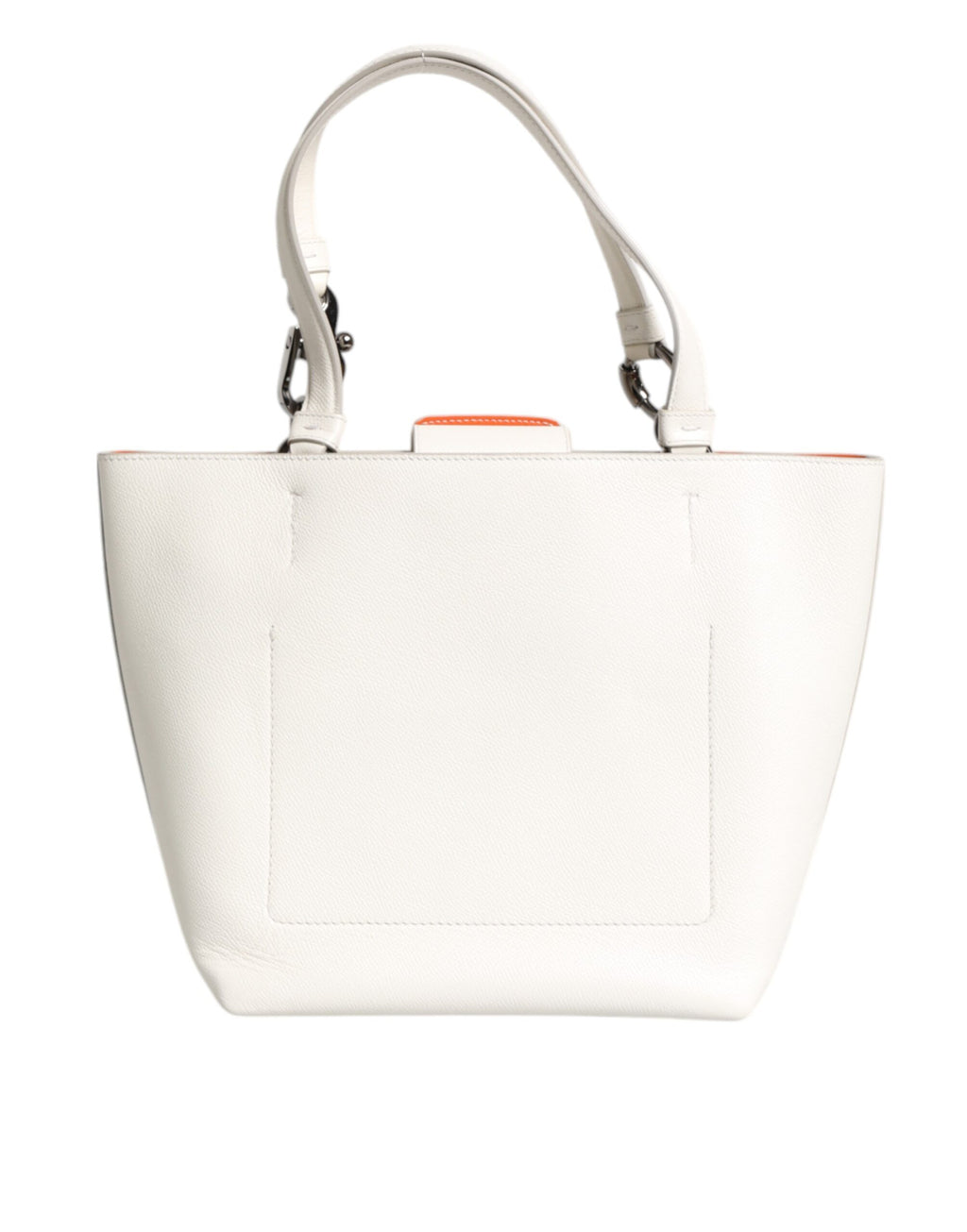 Dolce & Gabbana White Leather #DG BEATRICE Top Handle Tote Bag