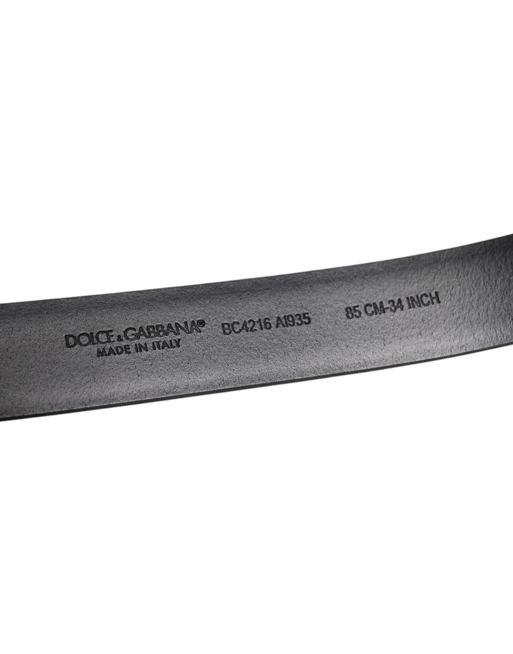 Dolce & Gabbana Black Shiny Leather Silver Metal Buckle Belt