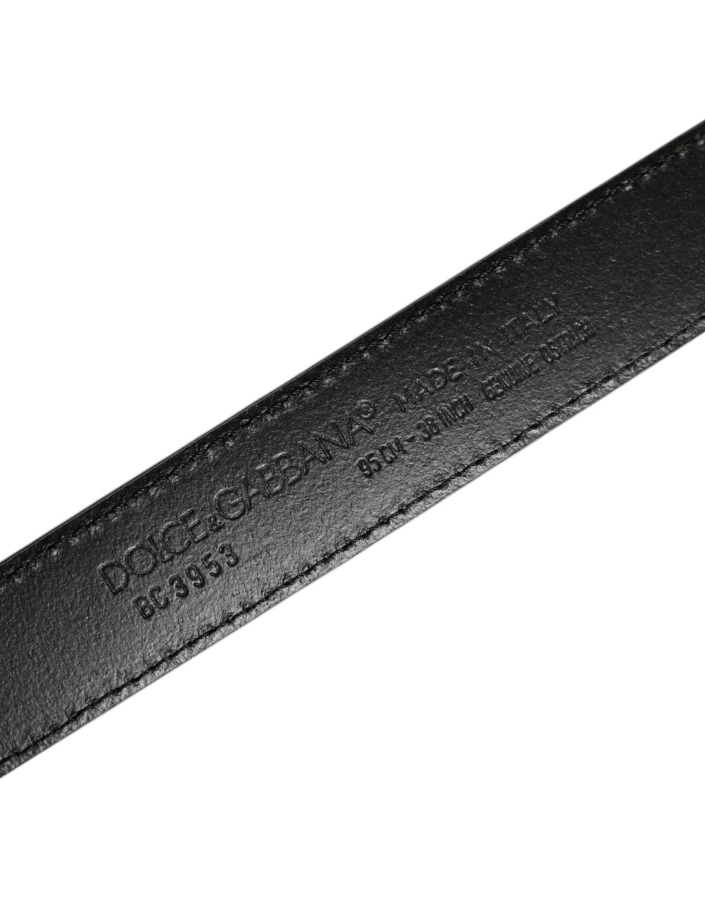 Dolce & Gabbana Green Leather Silver Tone Metal Buckle Belt