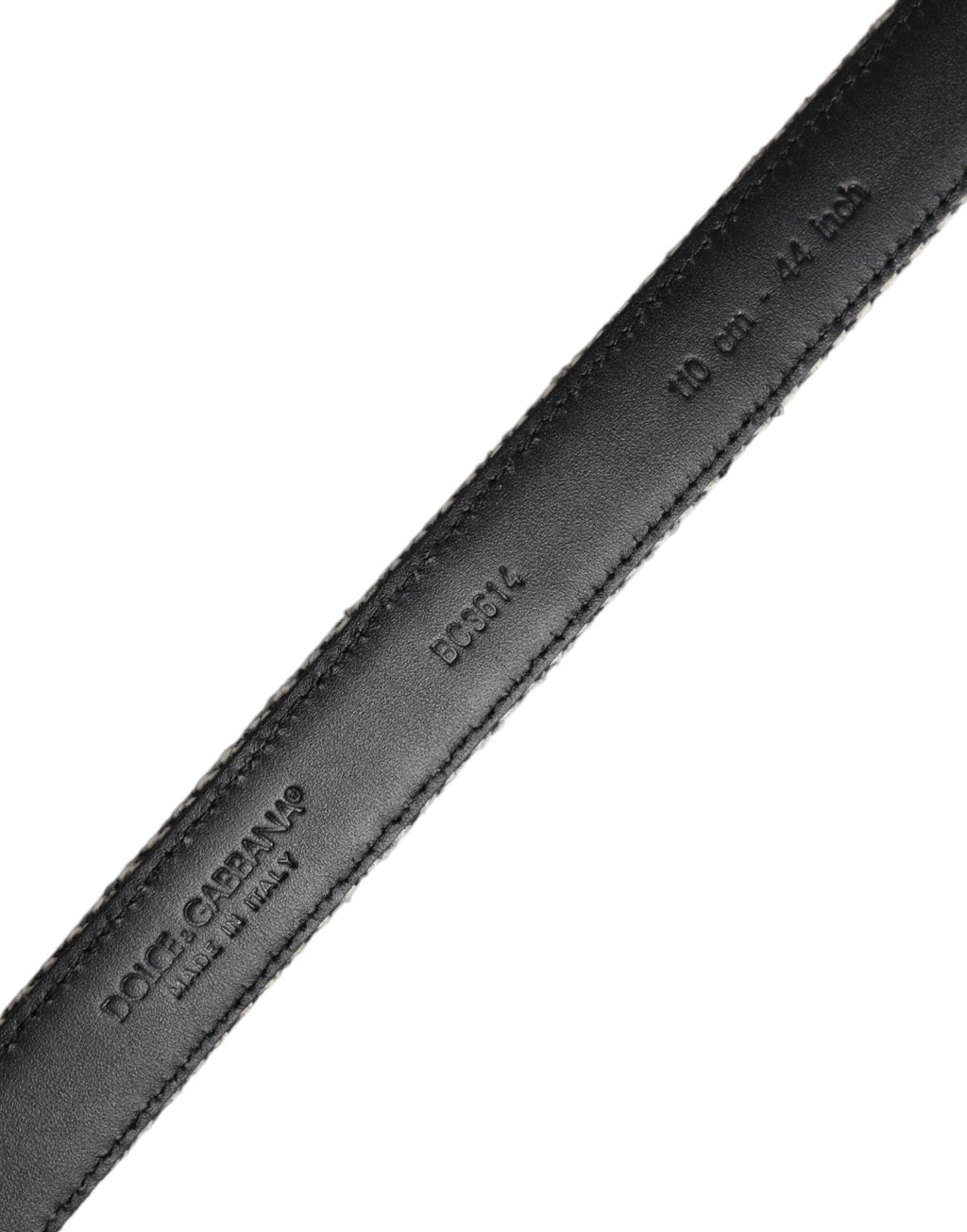 Dolce & Gabbana Black White Silver Tone Metal Buckle Belt