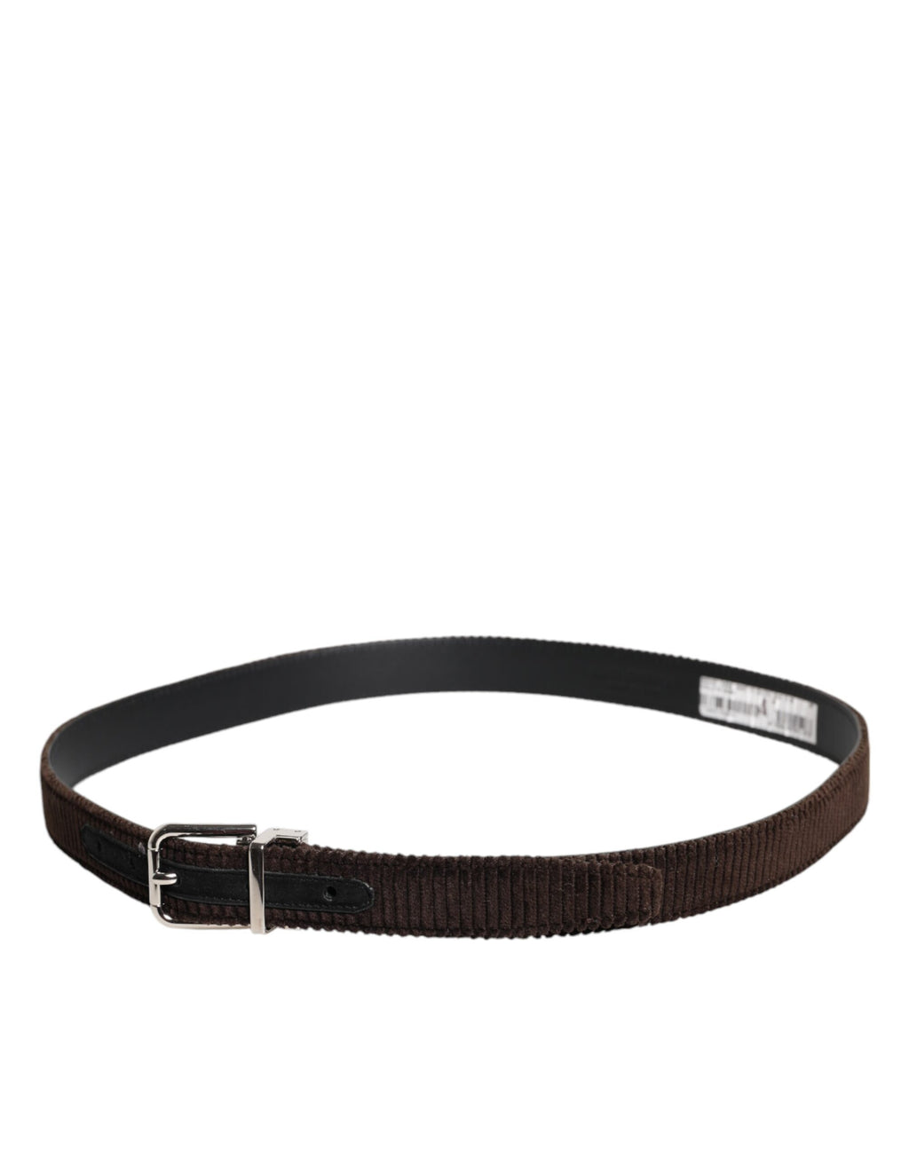 Dolce & Gabbana Brown Velvet Metal Buckle Classic Belt