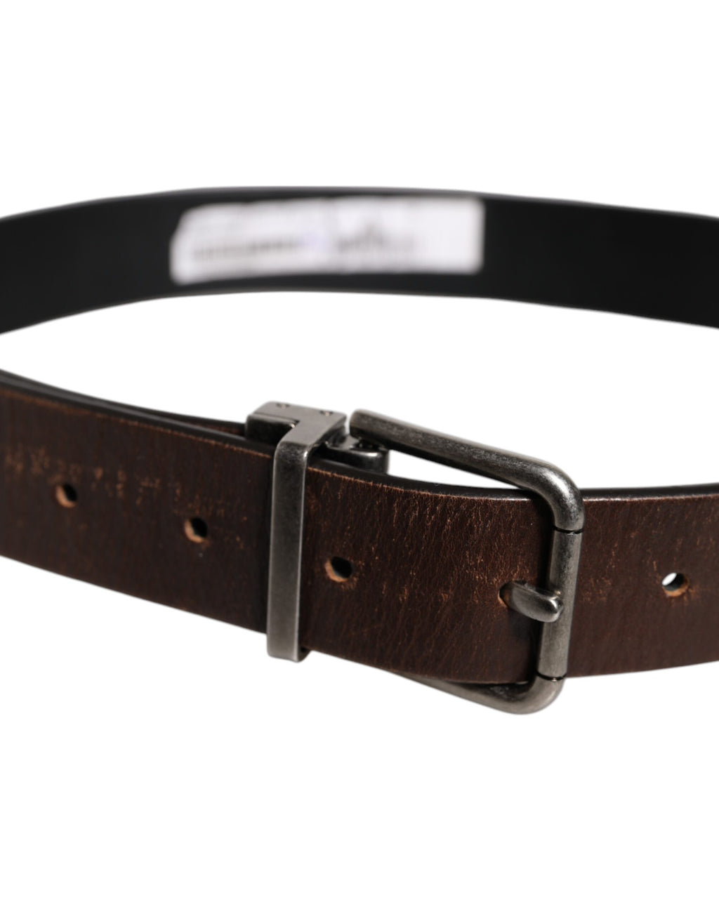 Dolce & Gabbana Brown Solid Leather Classic Waist Buckle Belt