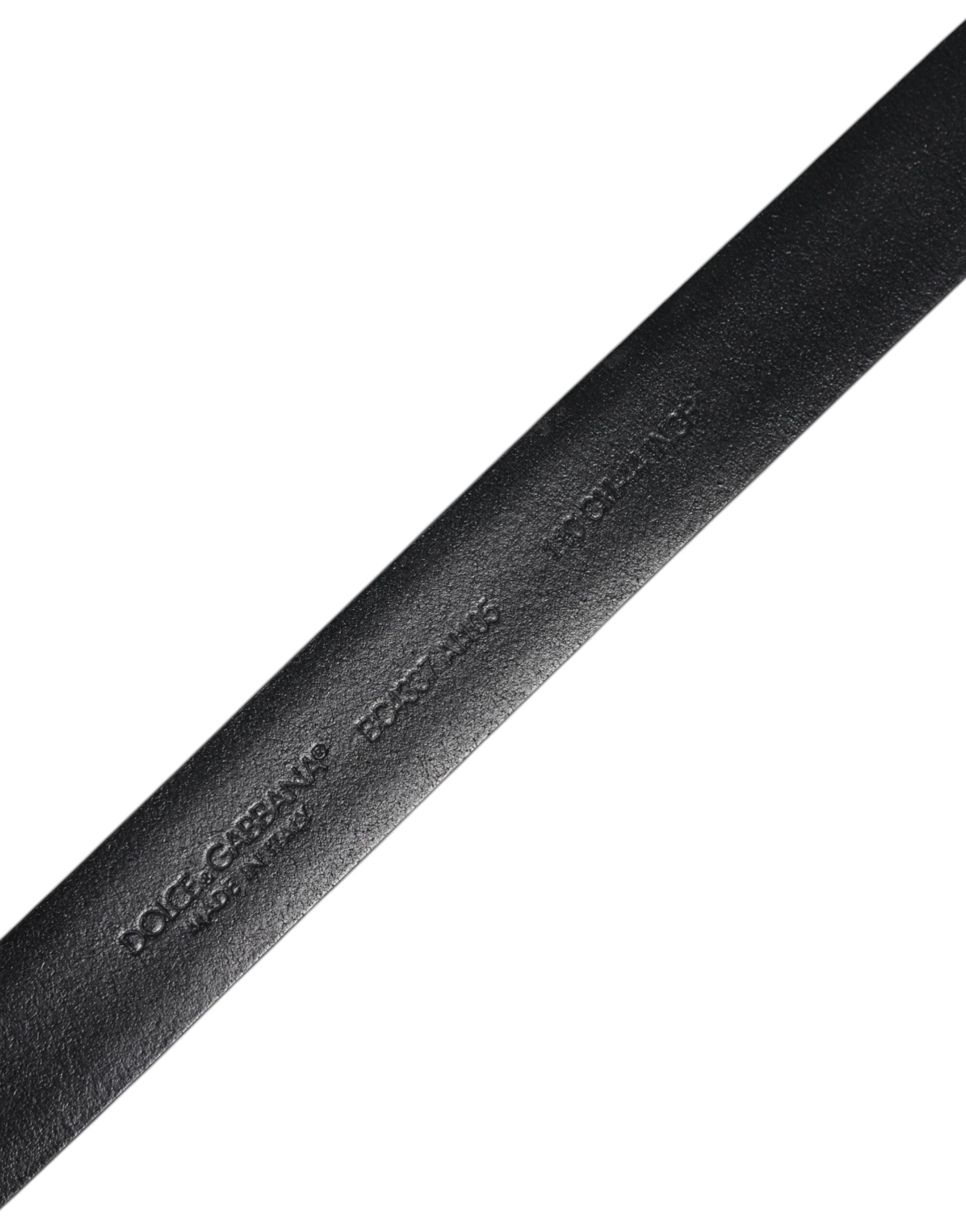 Dolce & Gabbana Black Solid Leather Classic Waist Buckle Belt