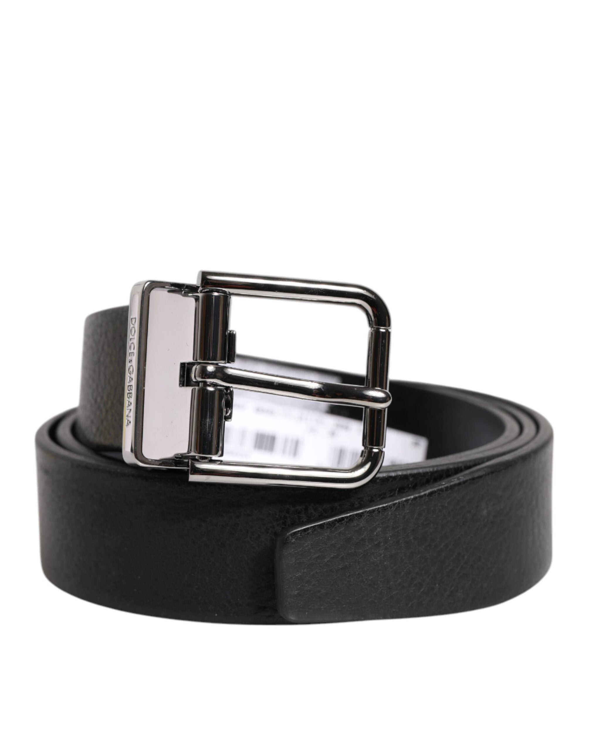 Dolce & Gabbana Black Leather Classic Metal Waist Buckle Belt