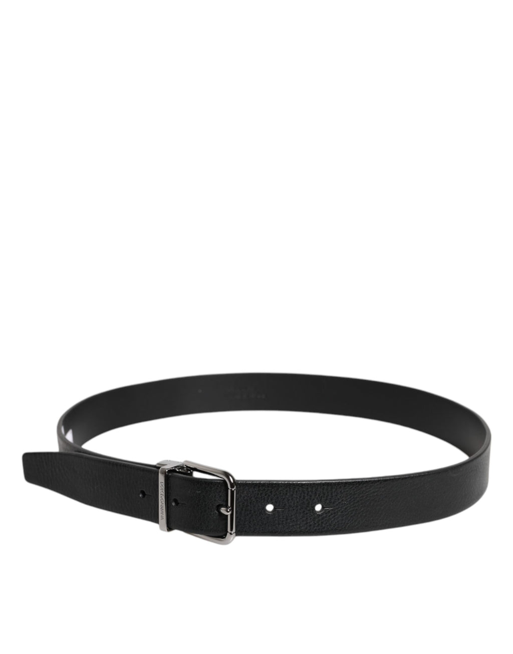 Dolce & Gabbana Black Leather Classic Metal Waist Buckle Belt