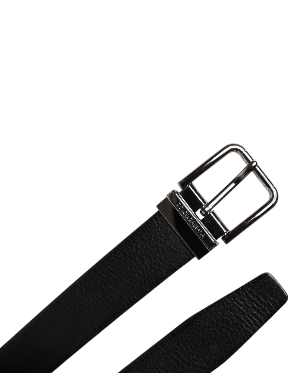 Dolce & Gabbana Black Leather Classic Metal Waist Buckle Belt