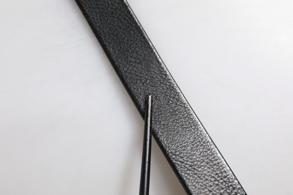 Dolce & Gabbana Black Leather Classic Metal Waist Buckle Belt