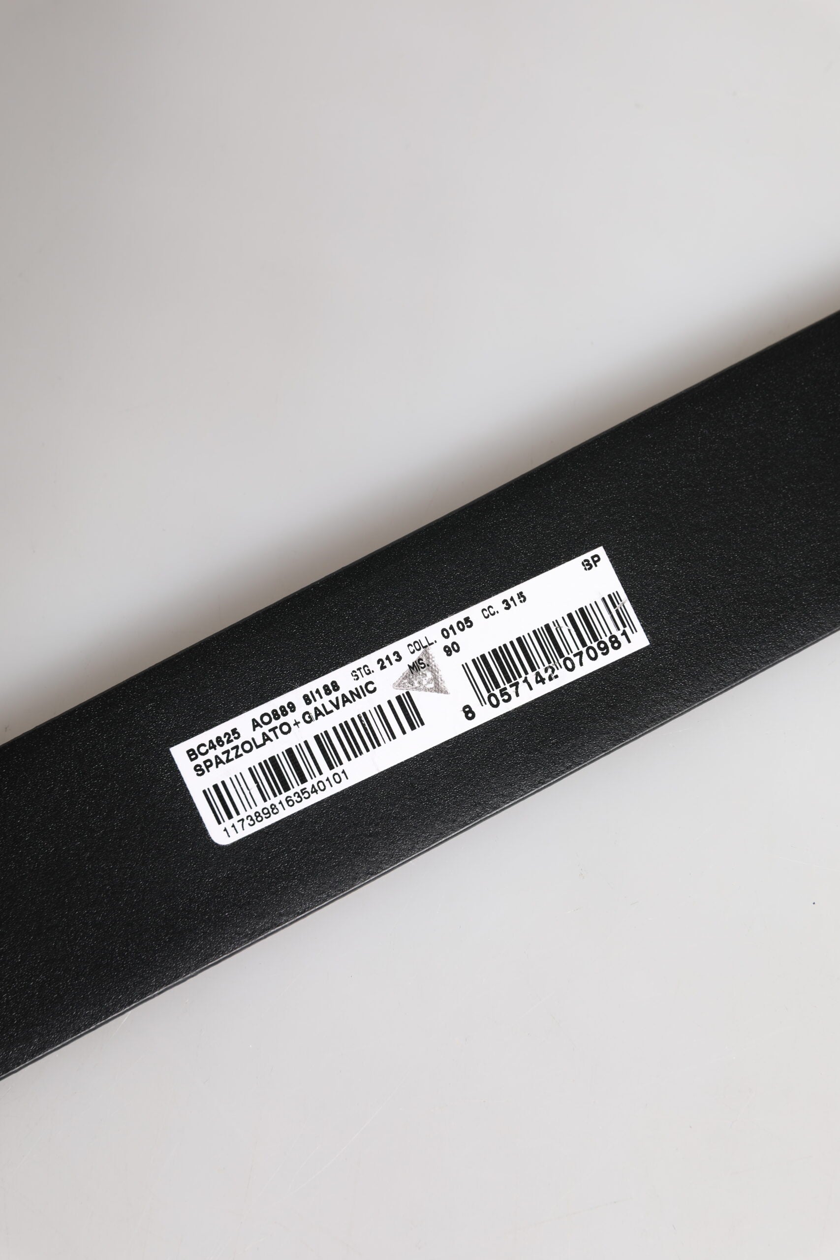 Dolce & Gabbana Black Leather DG Logo Plaque Buckle Belt