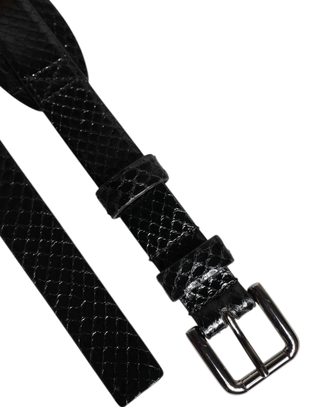 Dolce & Gabbana Black Leather Classic Metal Logo Buckle Belt