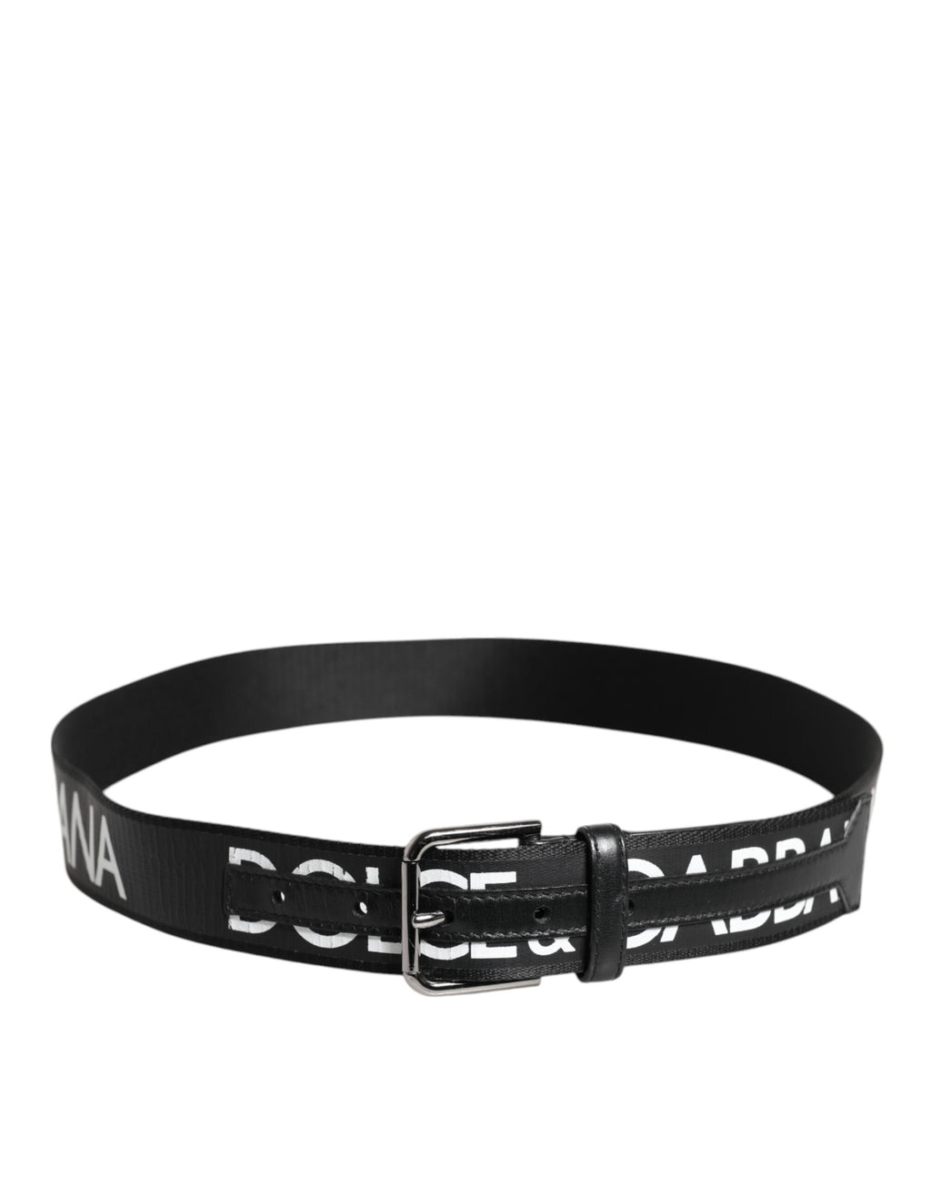 Dolce & Gabbana Black Leather Classic Metal Logo Buckle Belt