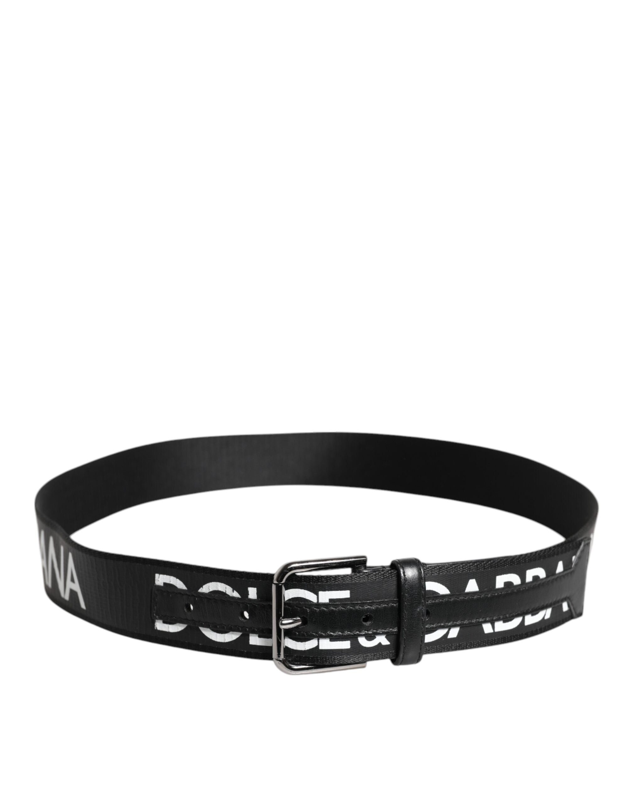 Dolce & Gabbana Black Leather Classic Metal Logo Buckle Belt