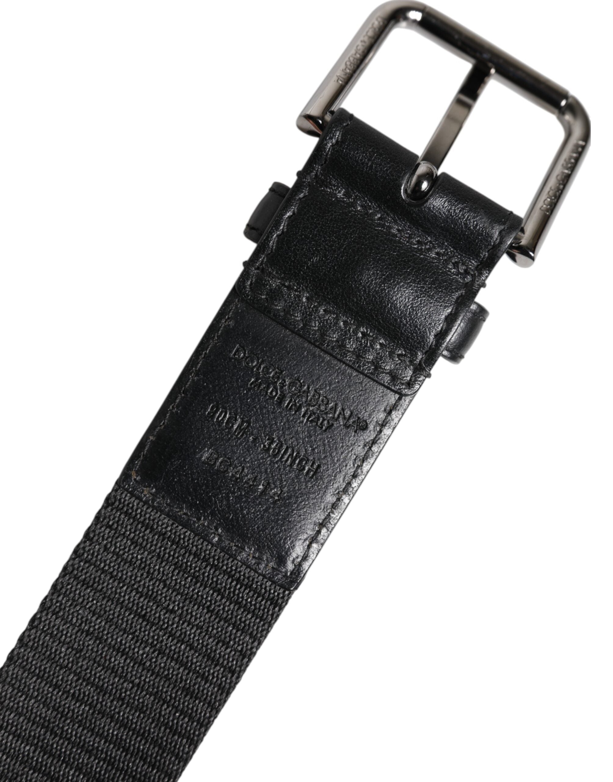 Dolce & Gabbana Black Leather Classic Metal Logo Buckle Belt