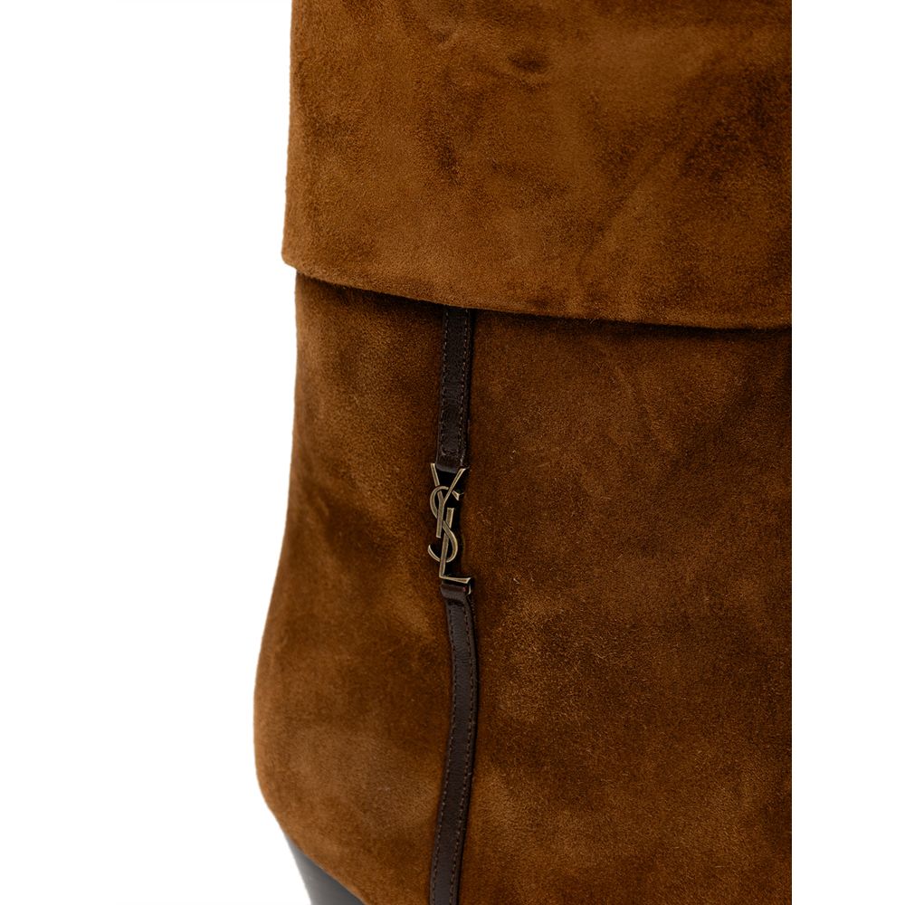Saint Laurent Brown Suede Leather Boot