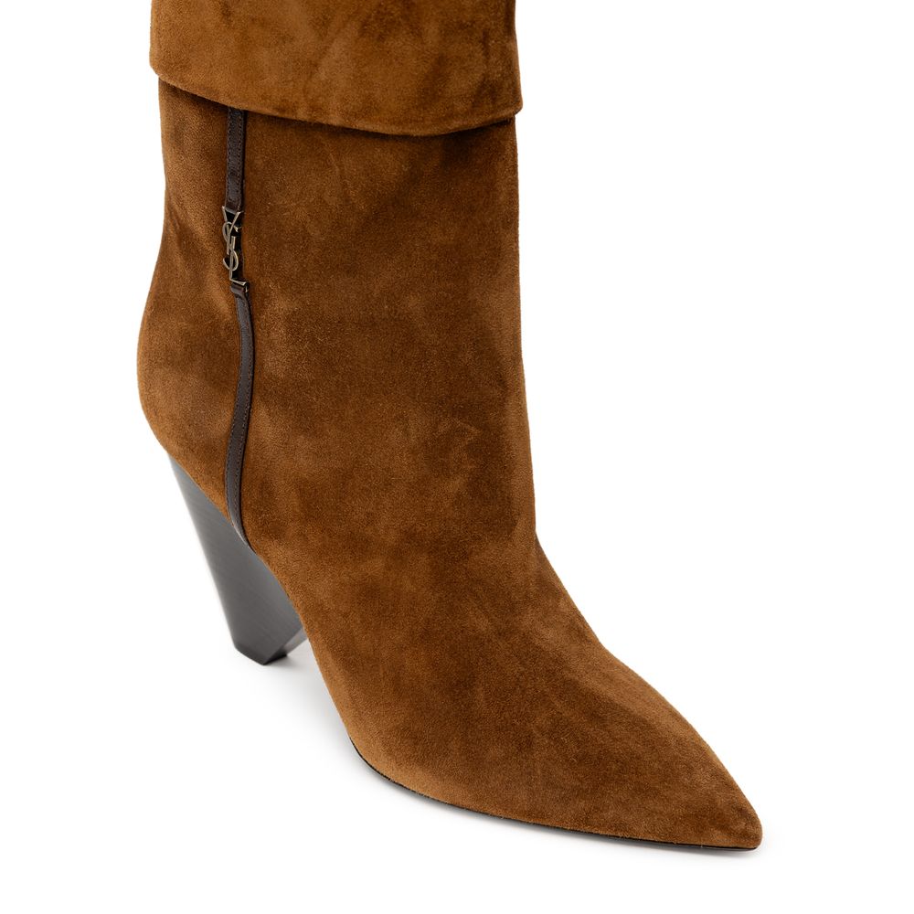 Saint Laurent Brown Suede Leather Boot