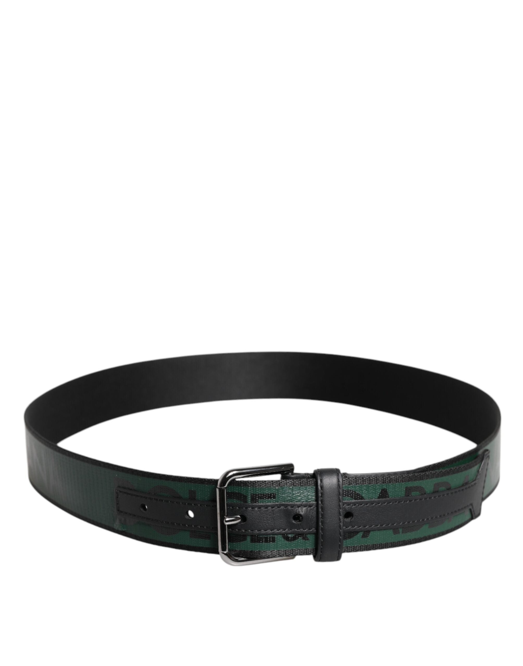 Dolce & Gabbana Green Black Classic Metal Logo Buckle Belt