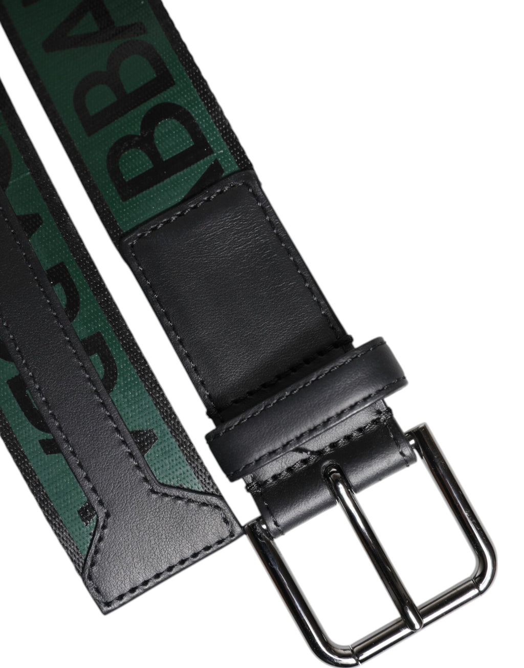 Dolce & Gabbana Green Black Classic Metal Logo Buckle Belt
