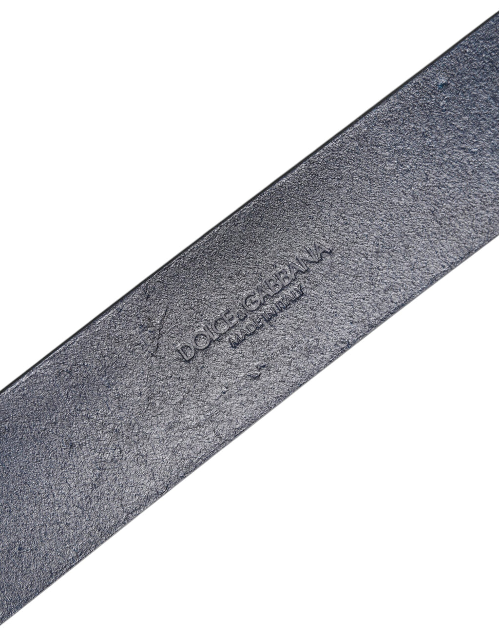 Dolce & Gabbana Blue Leather Classic Metal Logo Buckle Belt