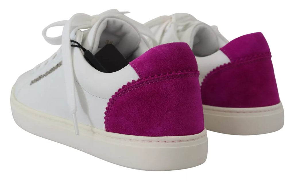 Dolce & Gabbana White Classic Sneakers Women Leather Shoes