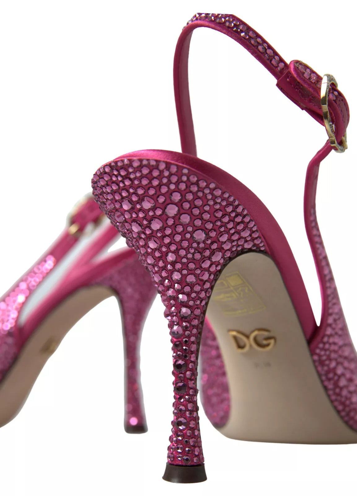 Dolce & Gabbana Pink Slingbacks Crystal Pumps Shoes
