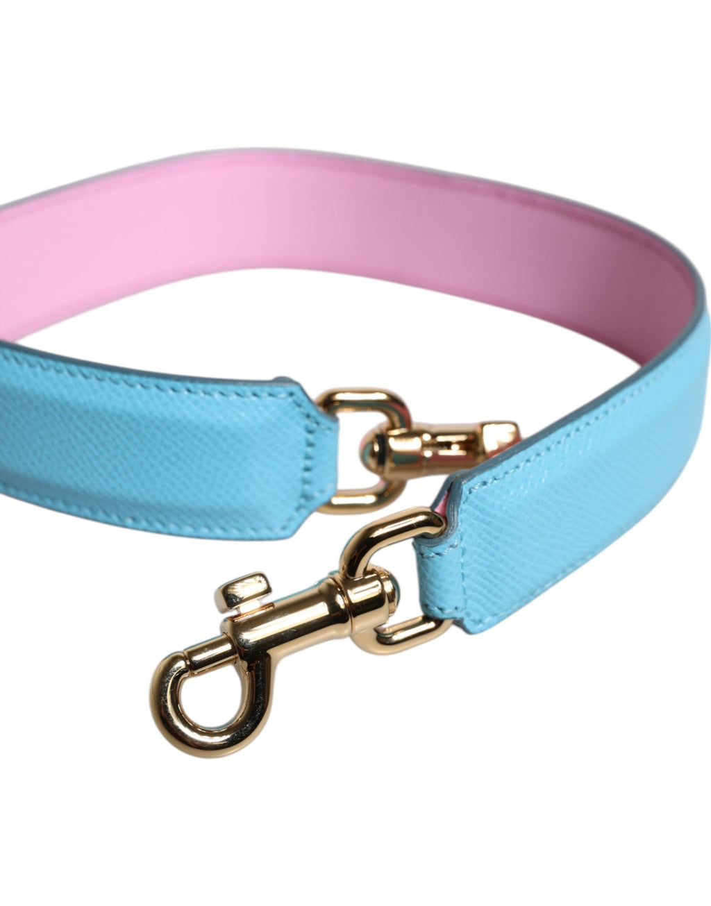 Dolce & Gabbana Pink Blue Leather Handle Bag Shoulder Strap
