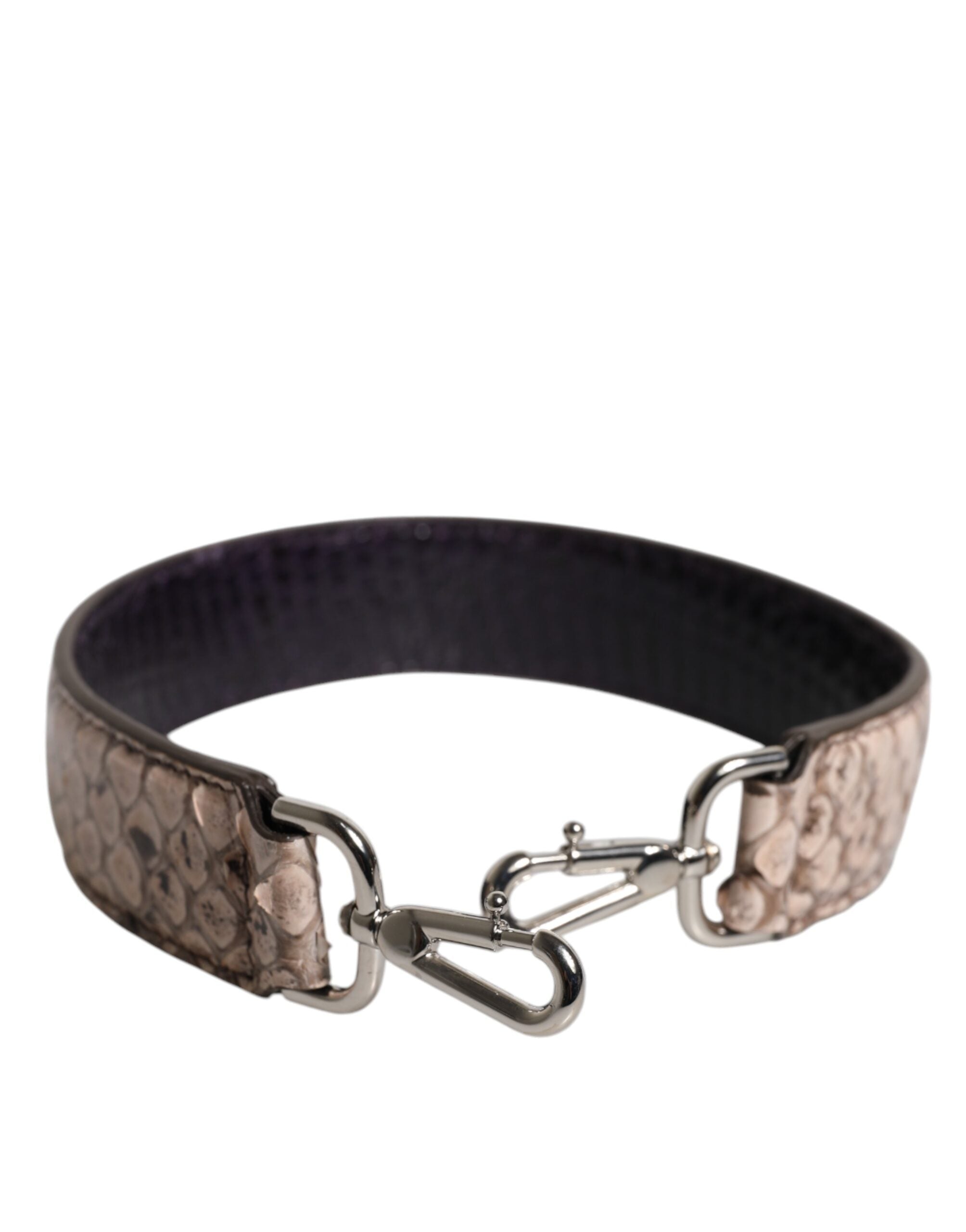 Dolce & Gabbana Black Cream Exotic Leather Bag Shoulder Strap