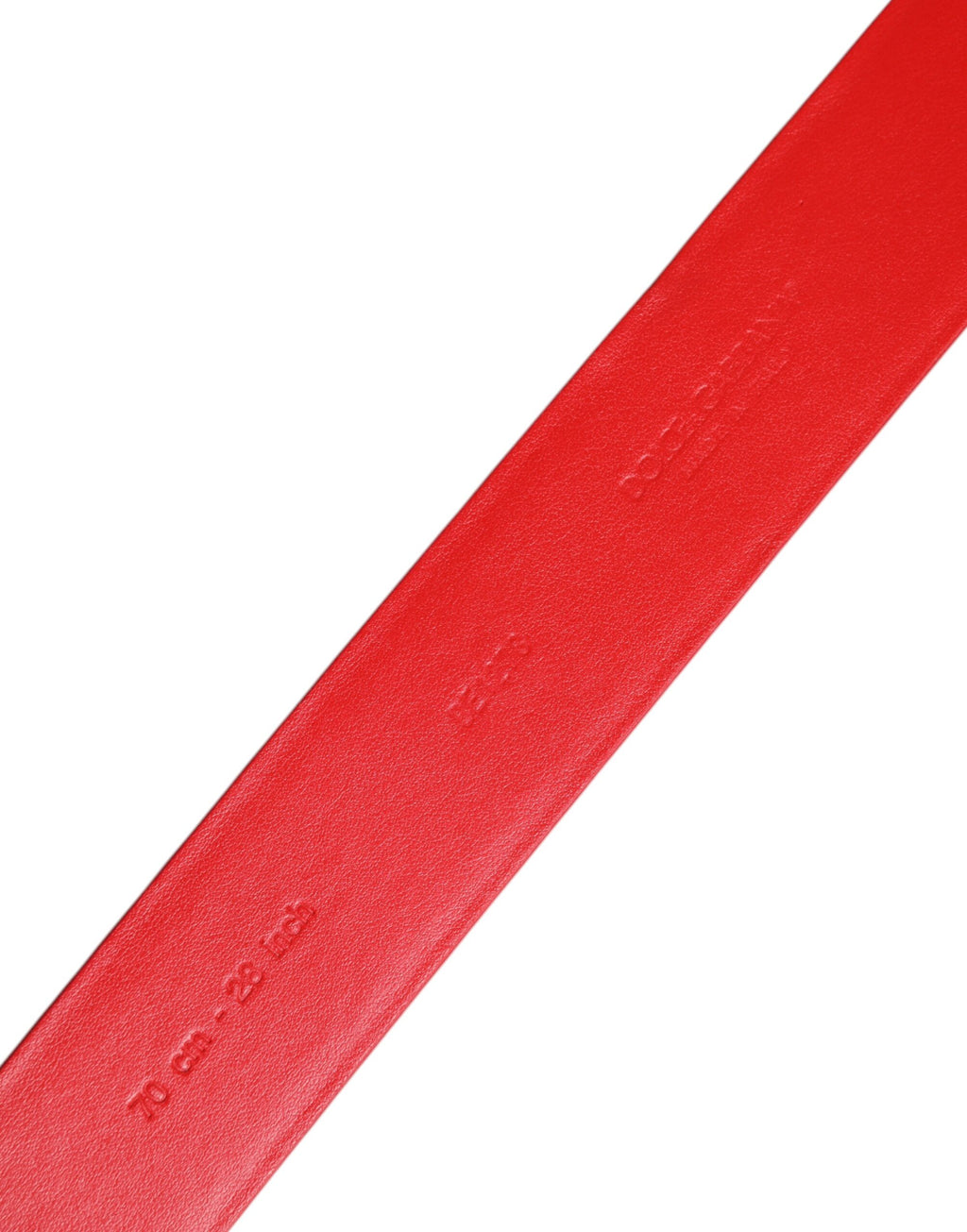 Dolce & Gabbana Red Calf Leather Embellished Metal Buckle Belt