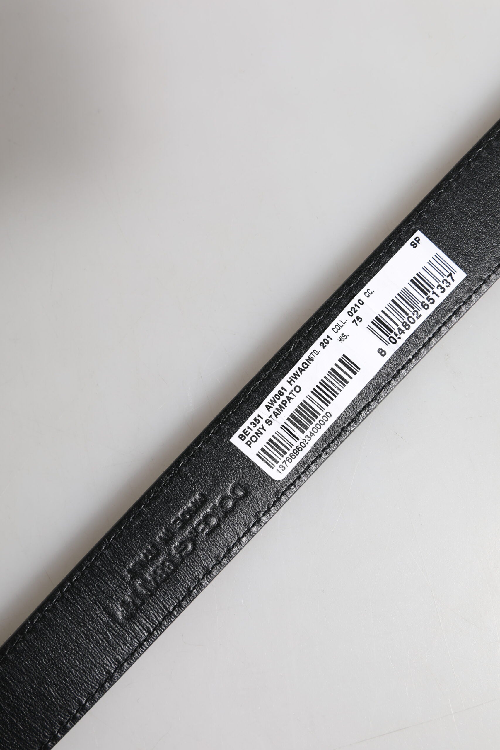 Dolce & Gabbana Black White Pony Leather Waist Buckle Belt