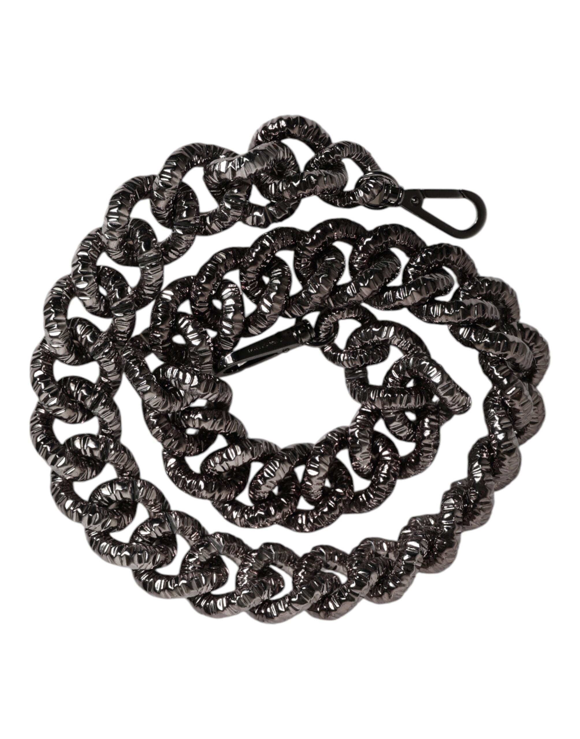 Dolce & Gabbana Black Chain Logo Engraved Bag Shoulder Strap