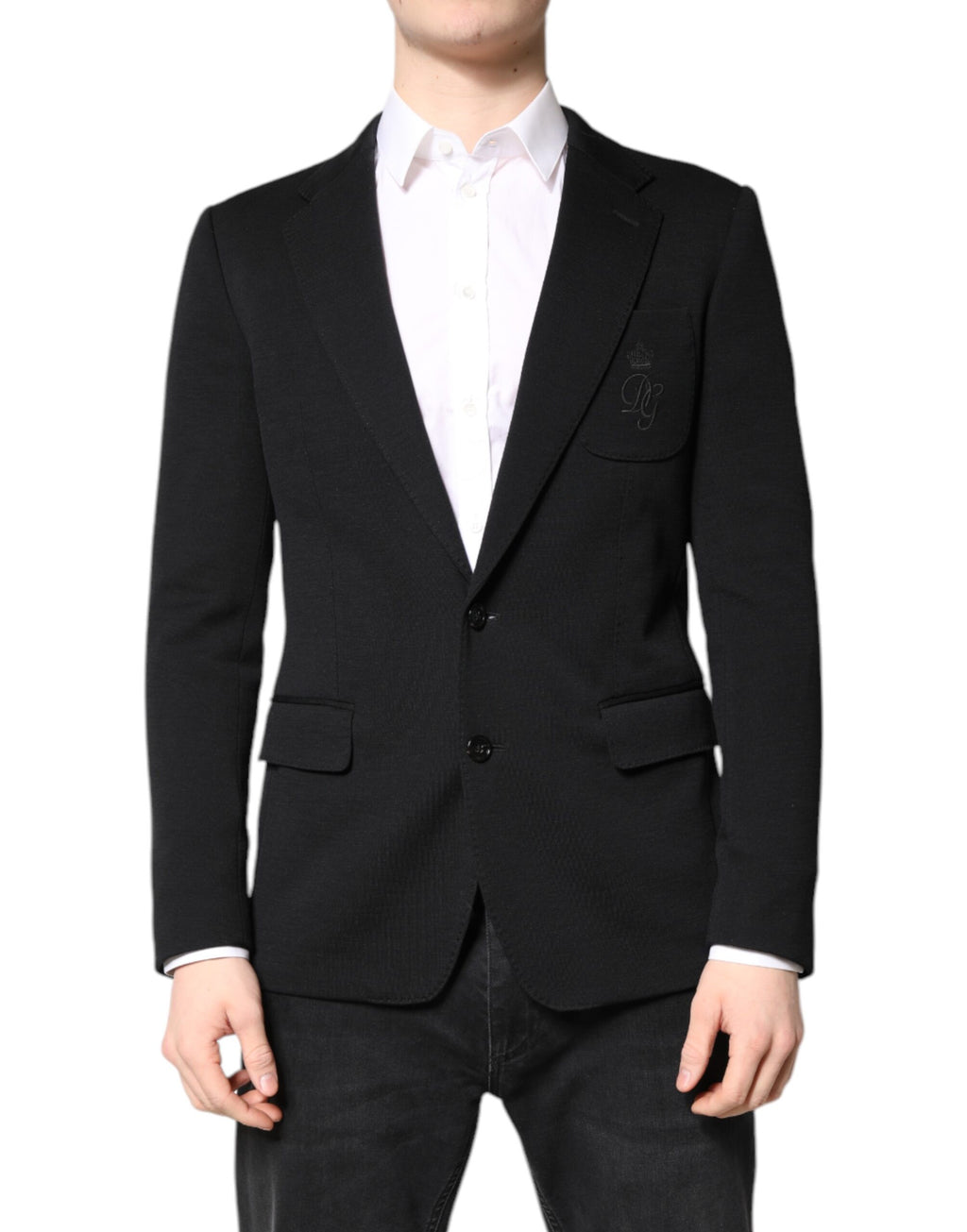 Dolce & Gabbana Black Wool Slim Fit Coat Blazer Jacket Suit