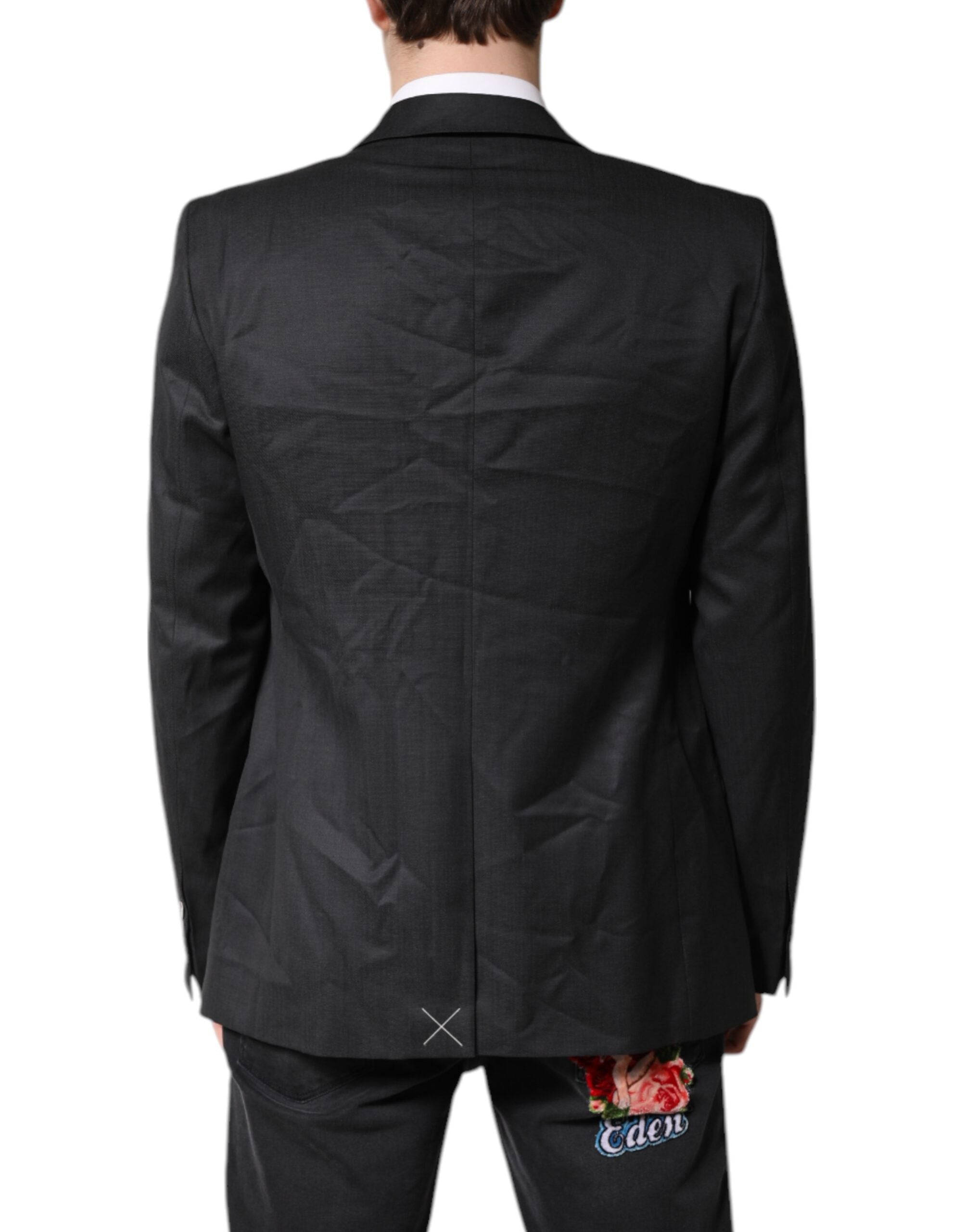 Dolce & Gabbana Black Single Breasted Men Coat MARTINI Blazer