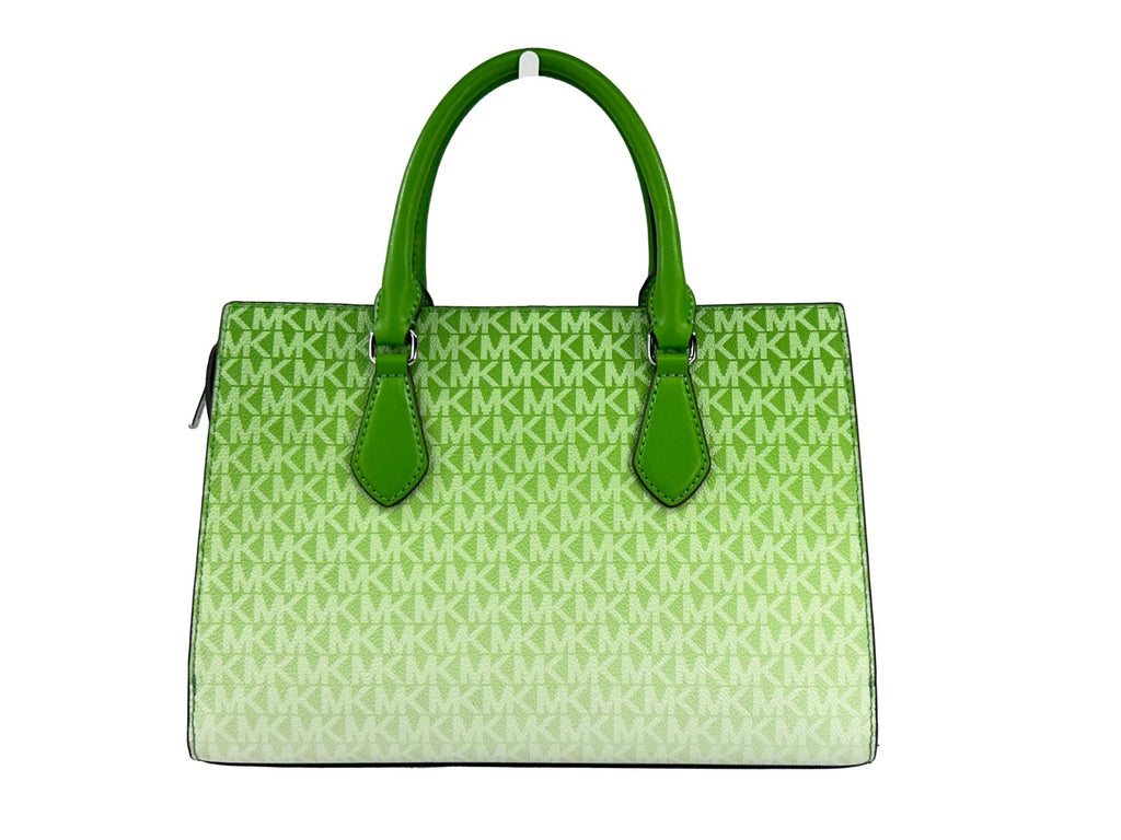 Michael Kors Sheila Medium Crossbody Satchel Purse Bag Jungle Green