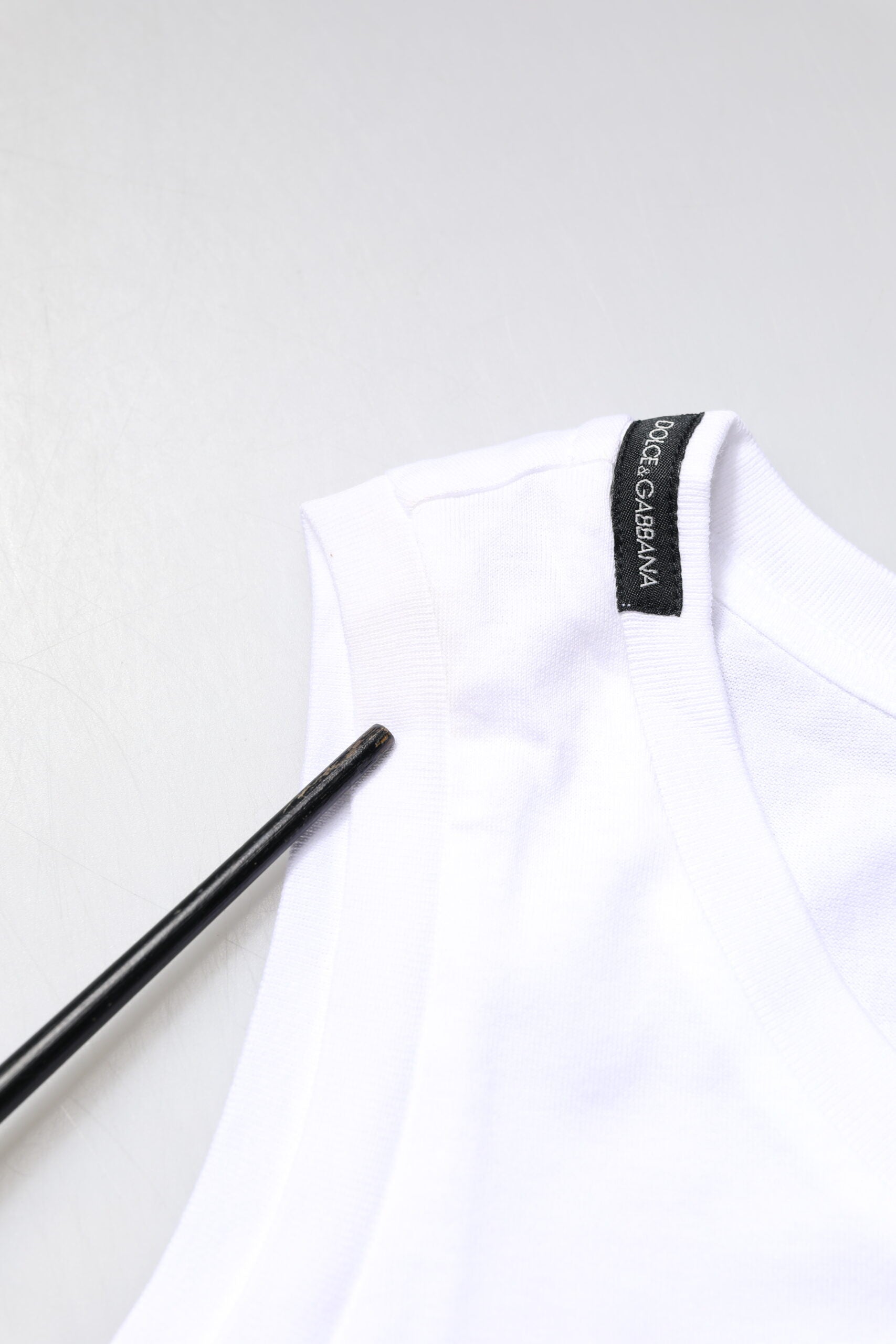 Dolce & Gabbana White Cotton Sleeveless Crew Neck T-shirt