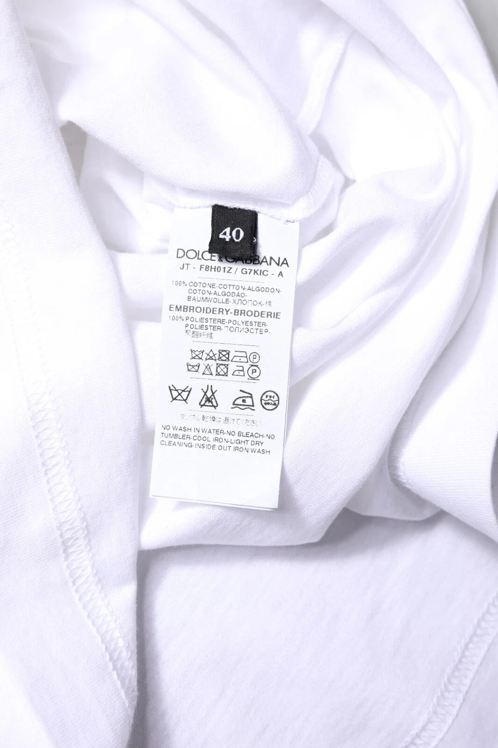 Dolce & Gabbana White #DGFamily Print Cotton Crew Neck T-shirt