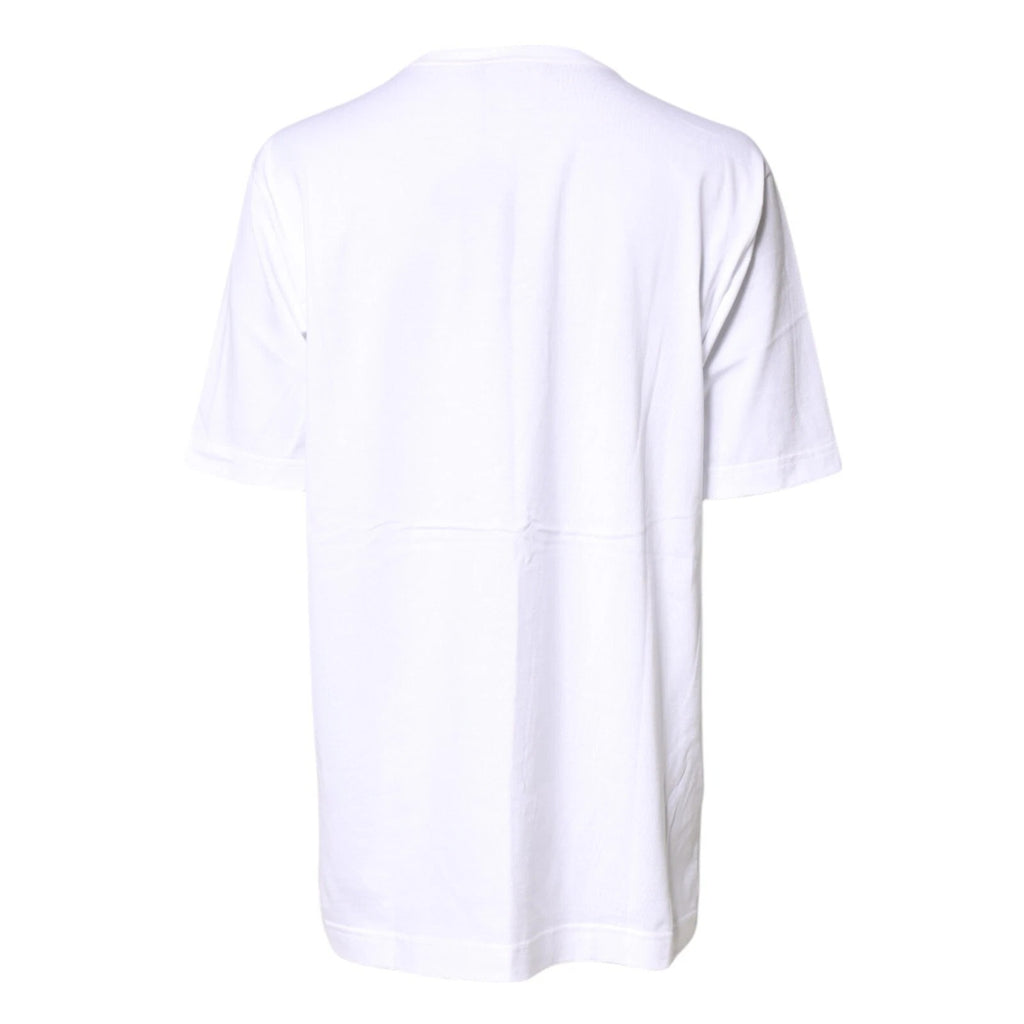 Dolce & Gabbana White #DGFamily Print Cotton Crew Neck T-shirt