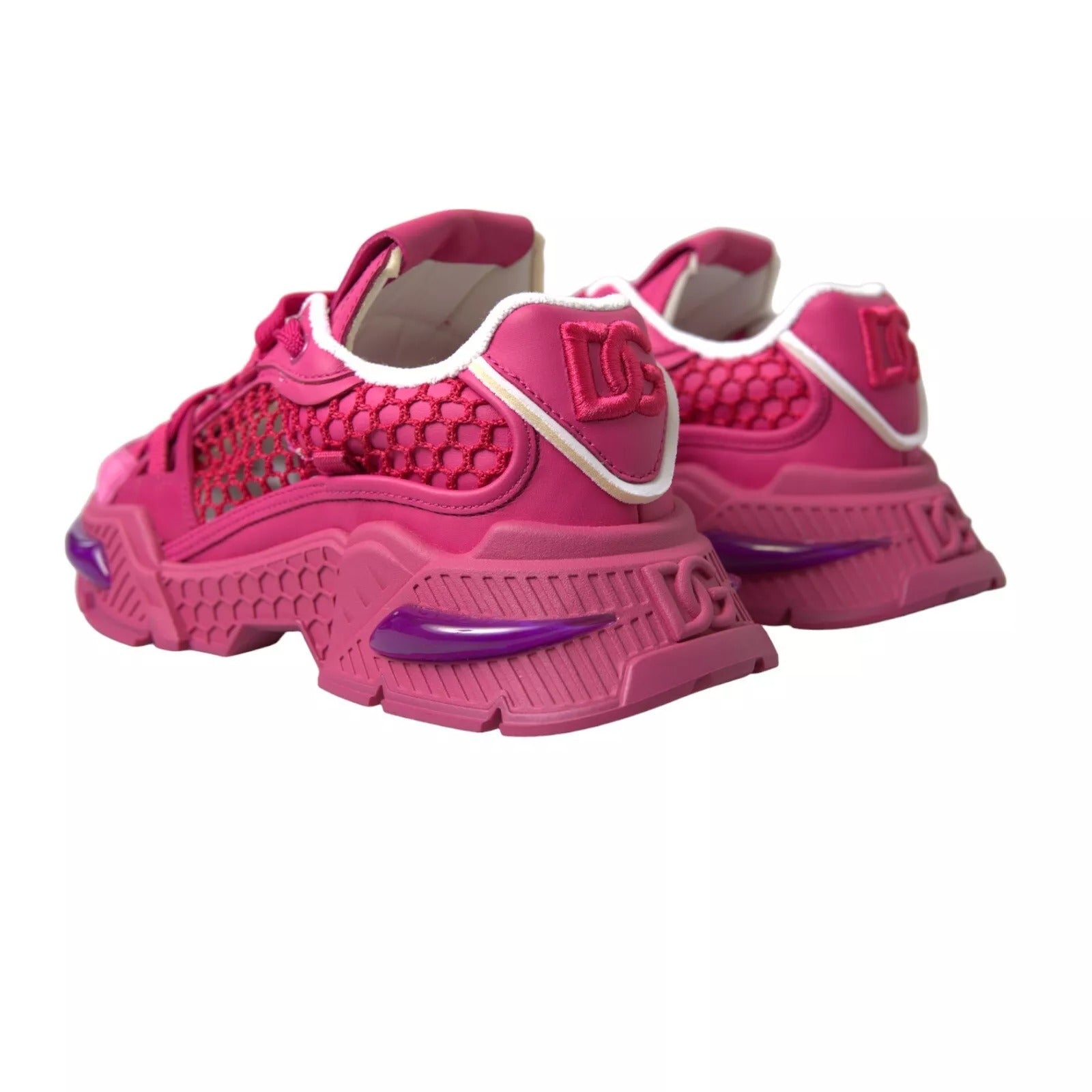 Dolce & Gabbana Pink Airmaster Mesh Panelled Low Top Sneakers Shoes