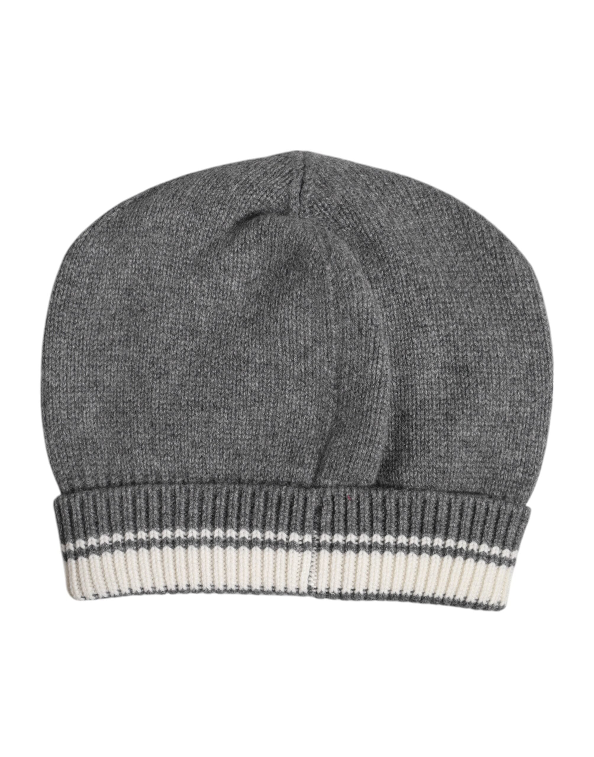 Dolce & Gabbana Gray Cashmere Knitted Winter Beanie Hat