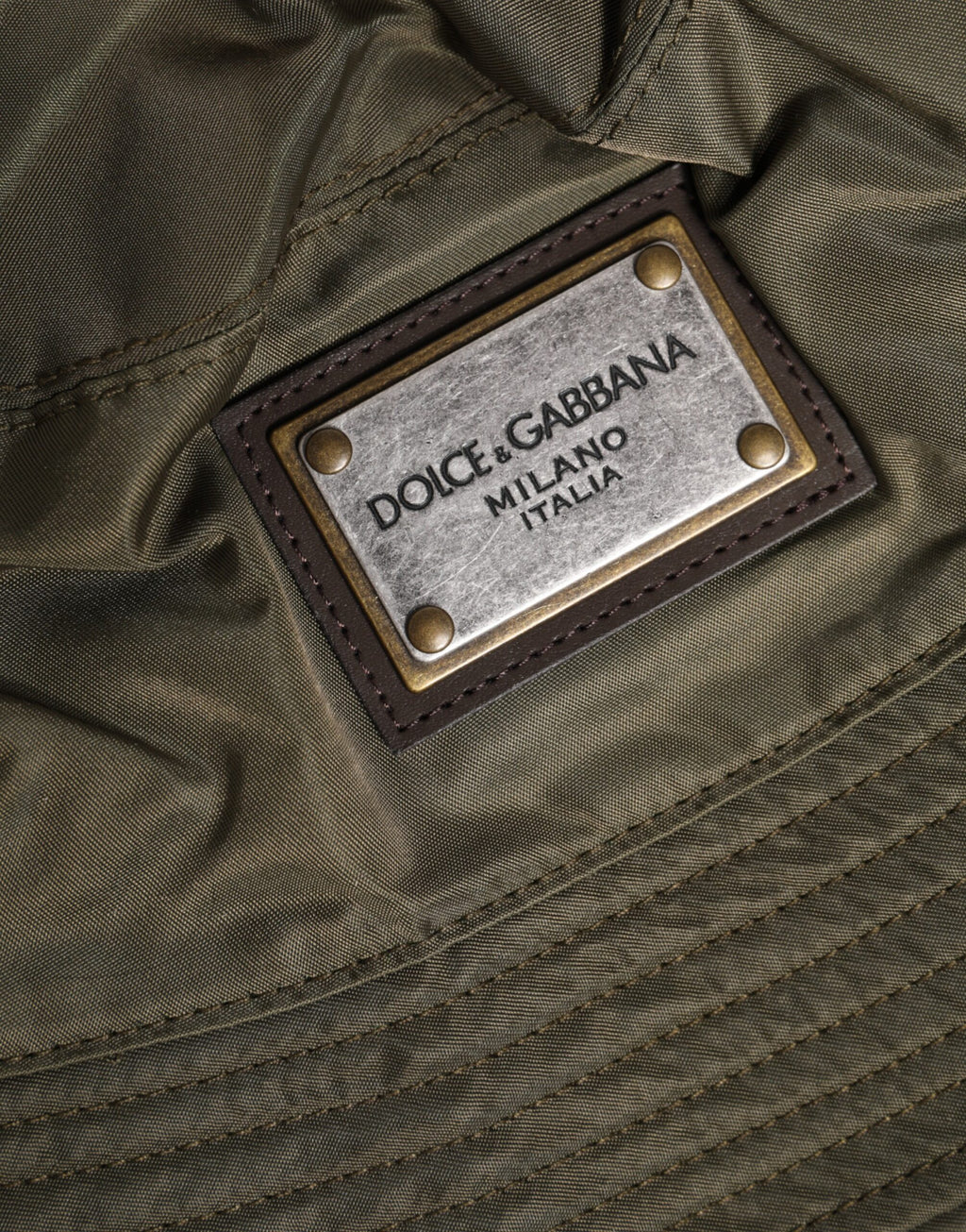 Dolce & Gabbana Brown DG Plaque Wide Brim Bucket Hat