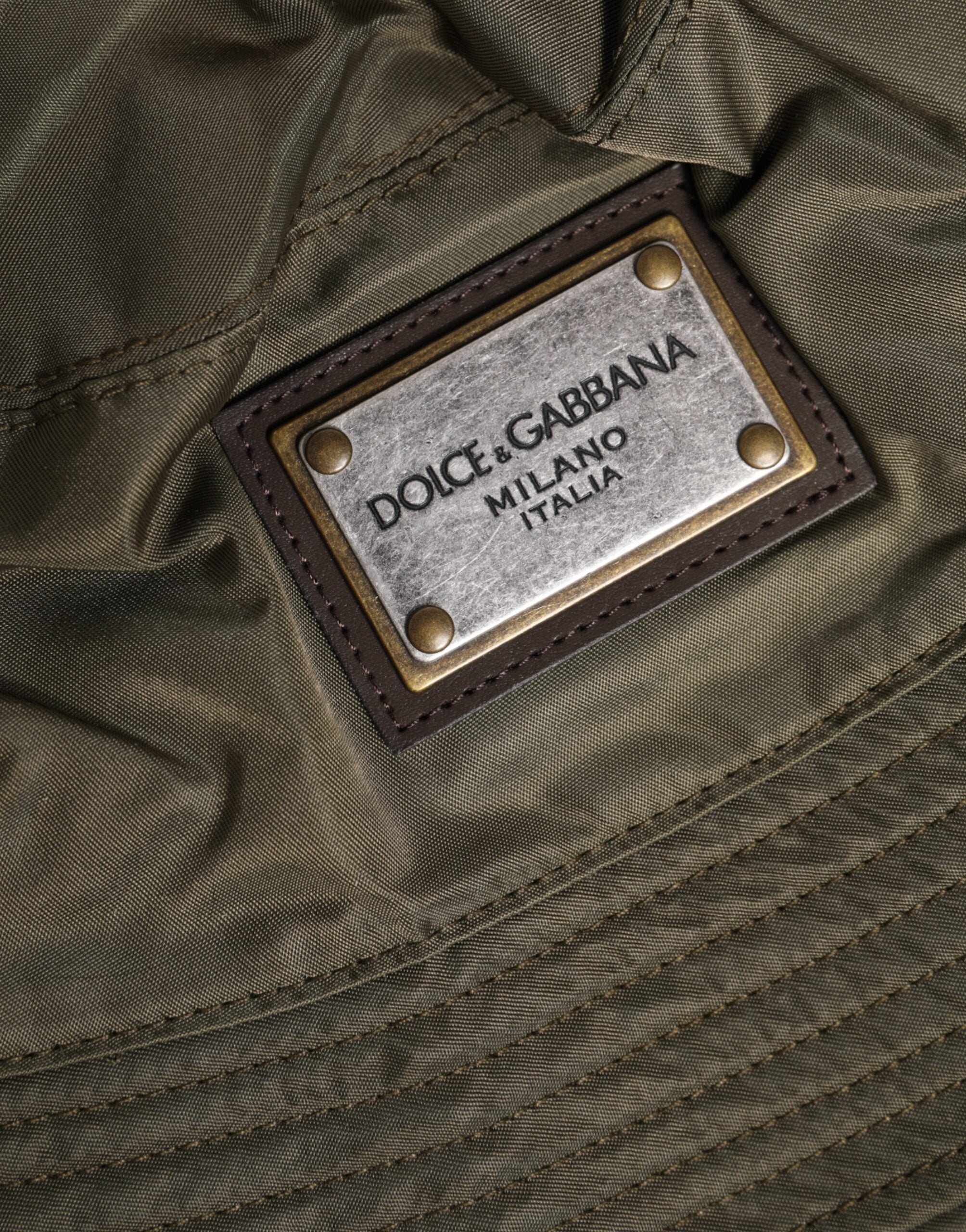 Dolce & Gabbana Brown DG Plaque Wide Brim Bucket Hat