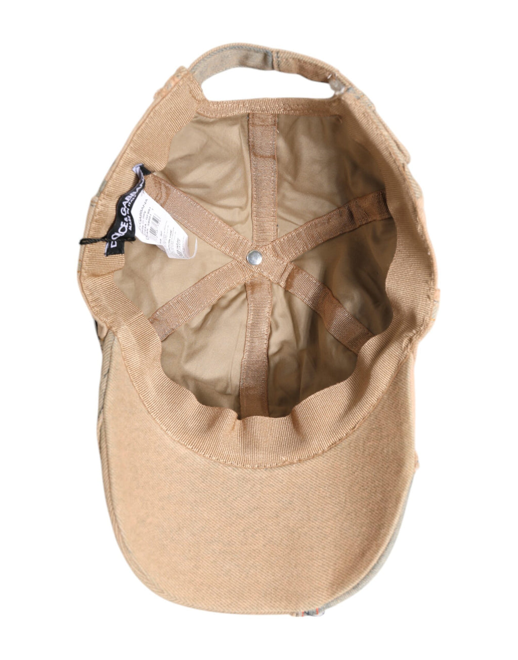 Dolce & Gabbana Beige Tattered Cotton 6 Panels Baseball Cap