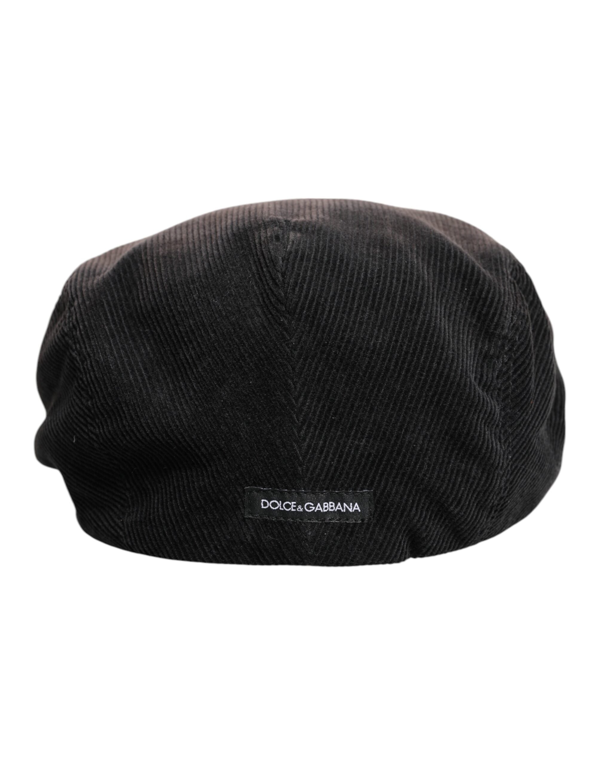 Dolce & Gabbana Brown Cotton Newsboy Capello Cabbie Hat