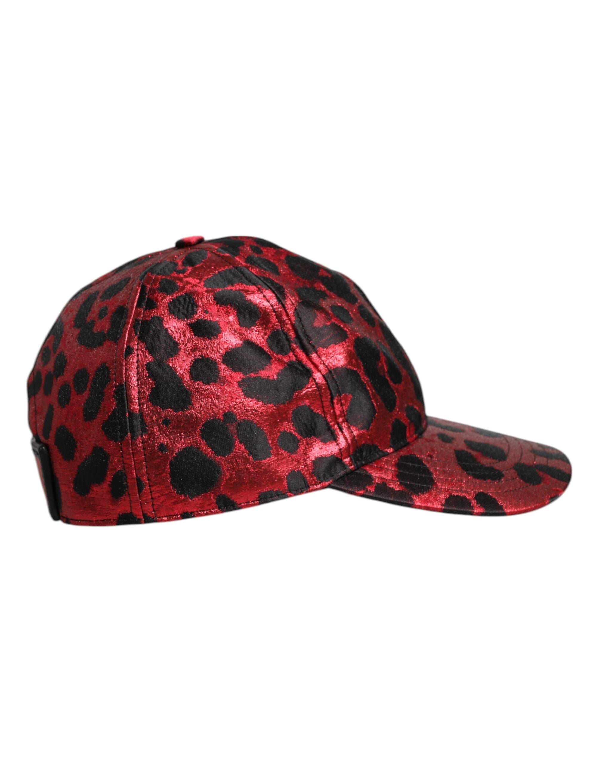 Dolce & Gabbana Red Leopard DG Logo 6 Panels Baseball Cap